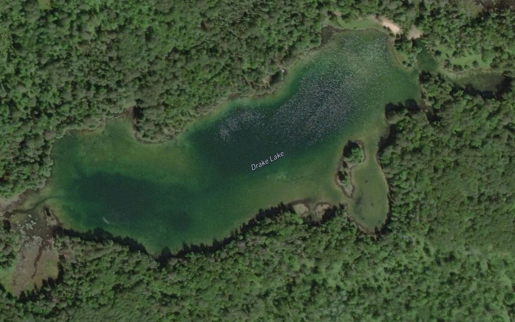Satellite map of the Drake Lake