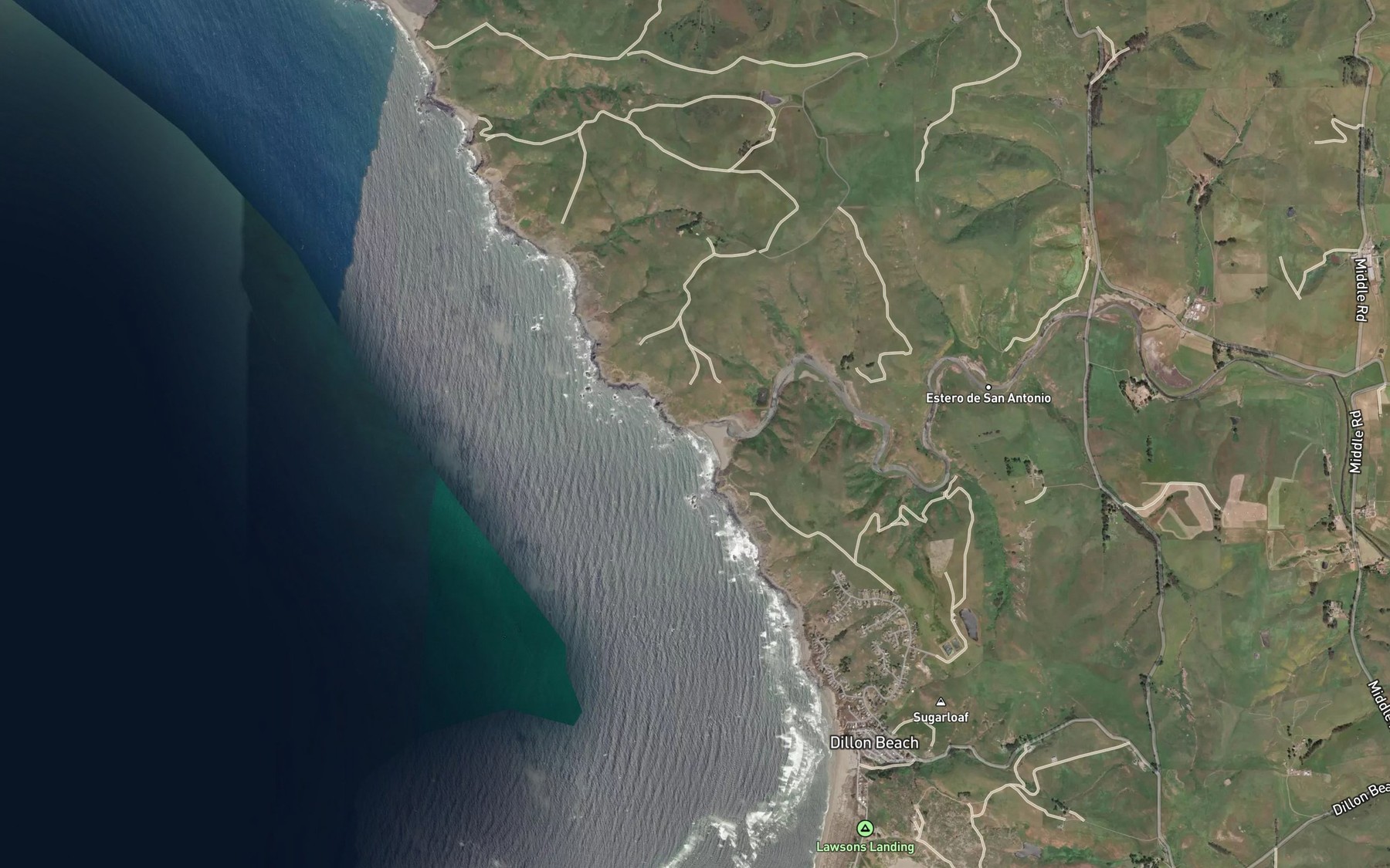 Satellite map of the Estero de San Antonio