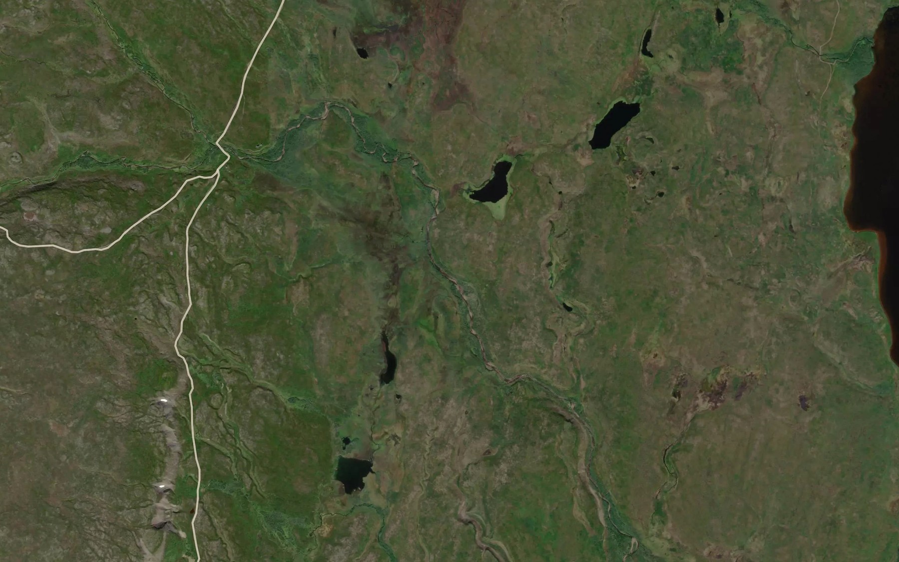 Satellite map of the Skardelva