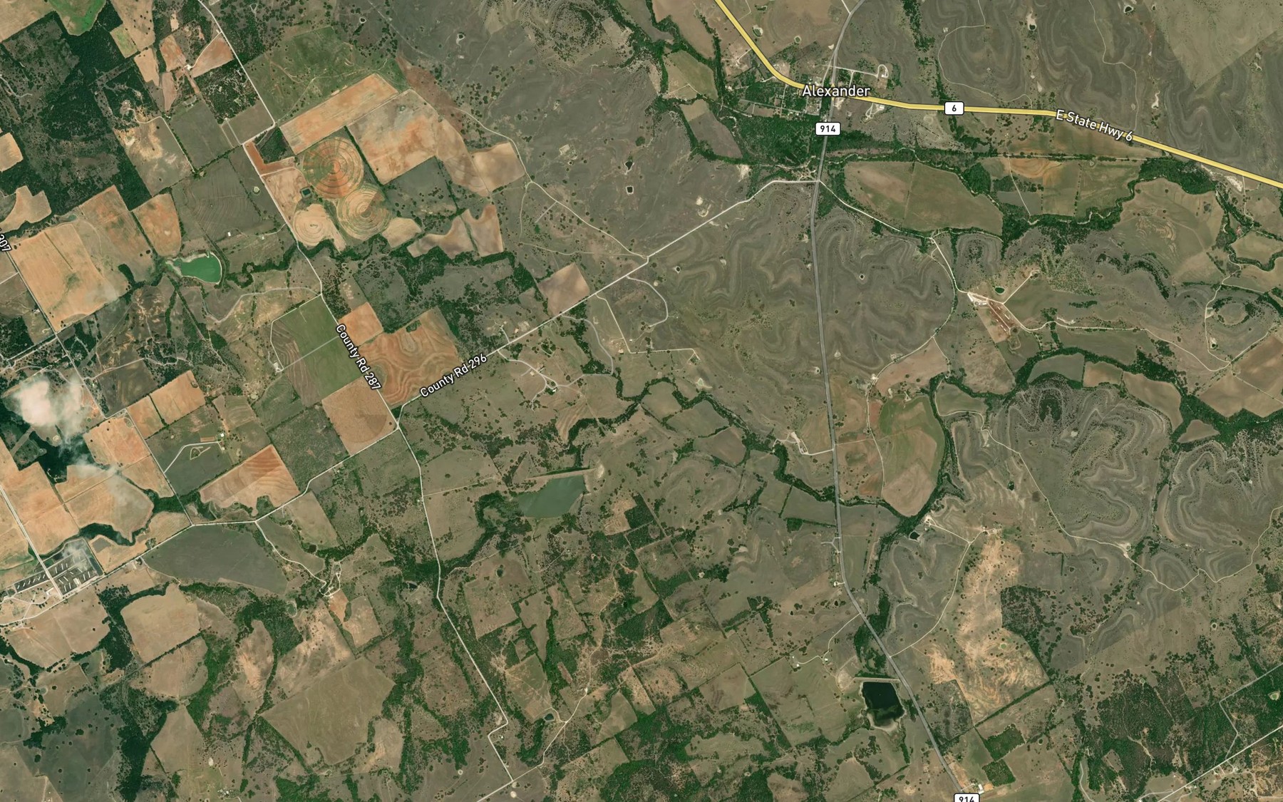 Satellite map of the South Fork Little Green Creek