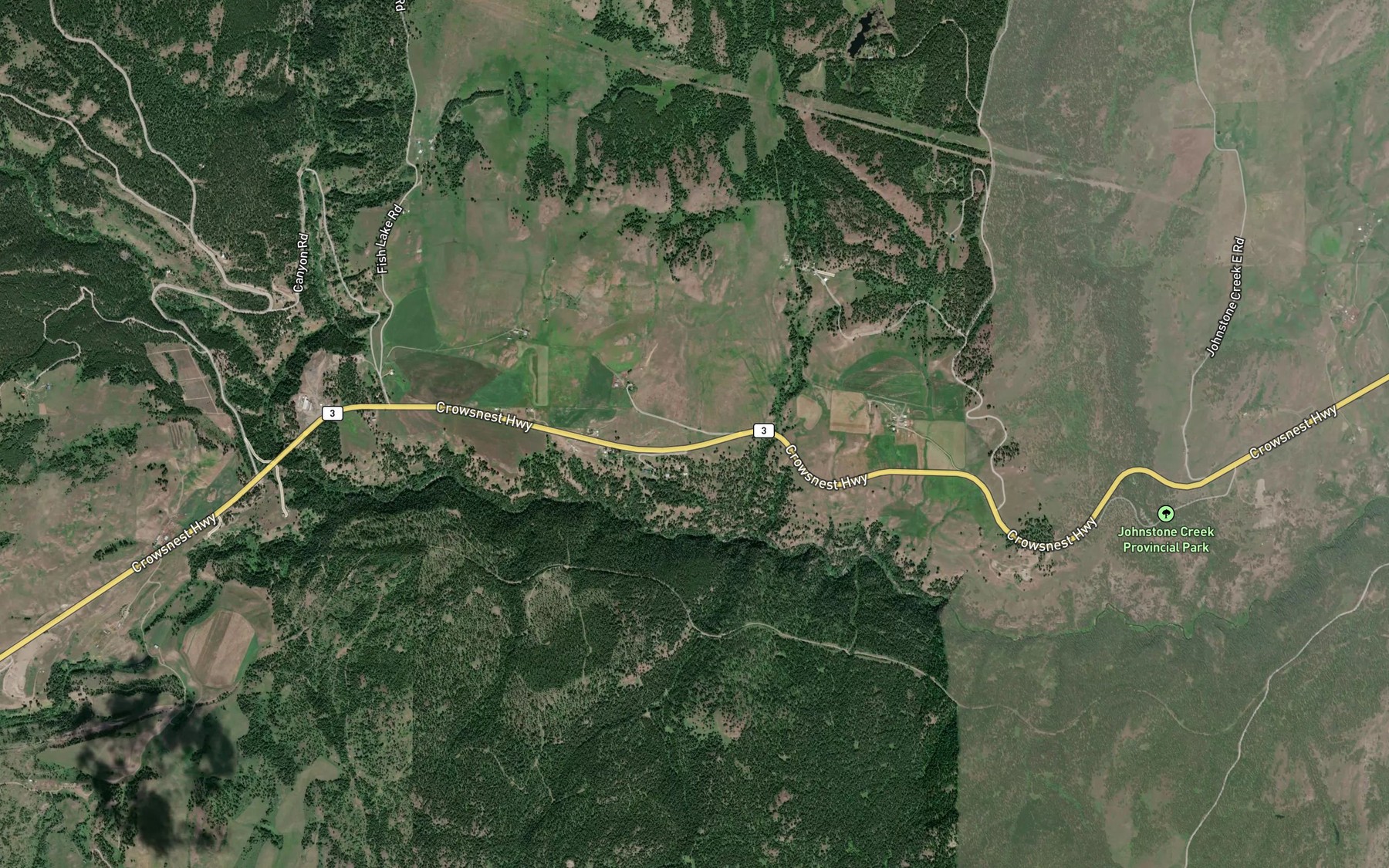 Satellite map of the Budy Creek