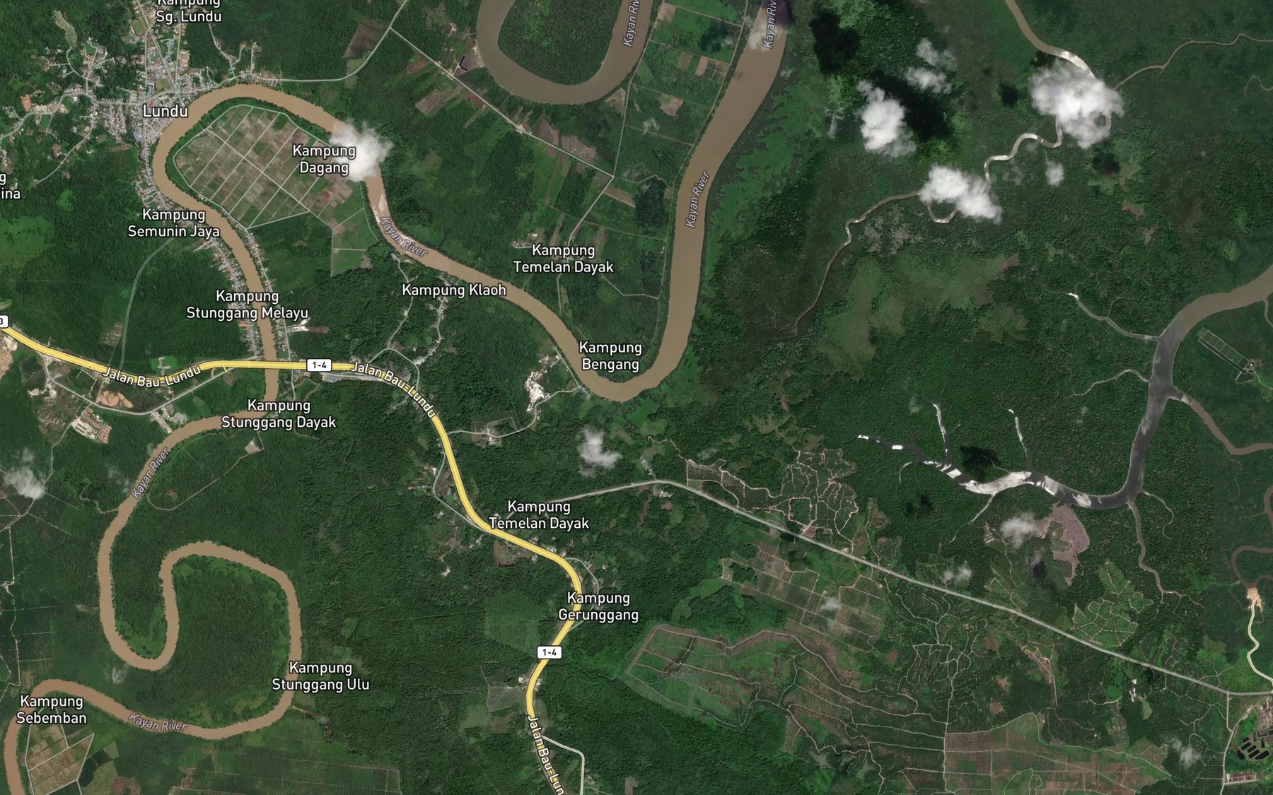 Satellite map of the Sungai Temelan