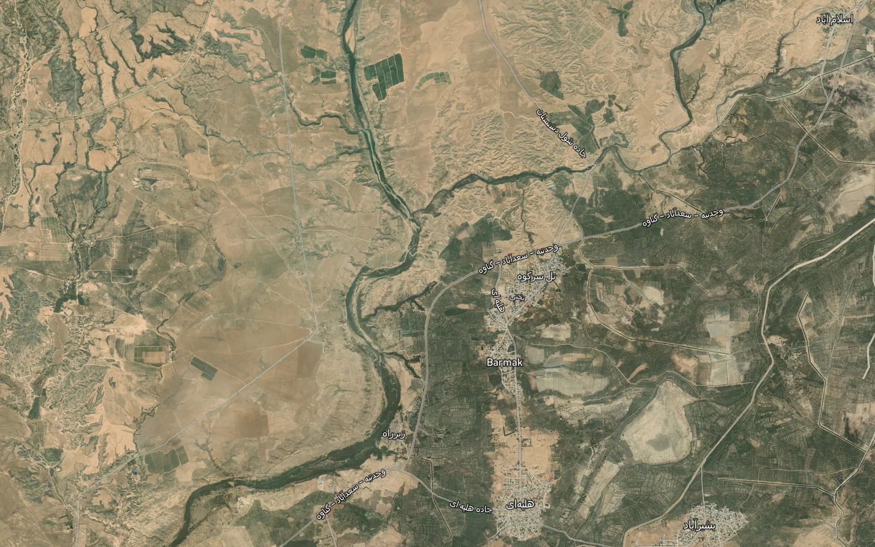 Satellite map of the Ab-e Shur