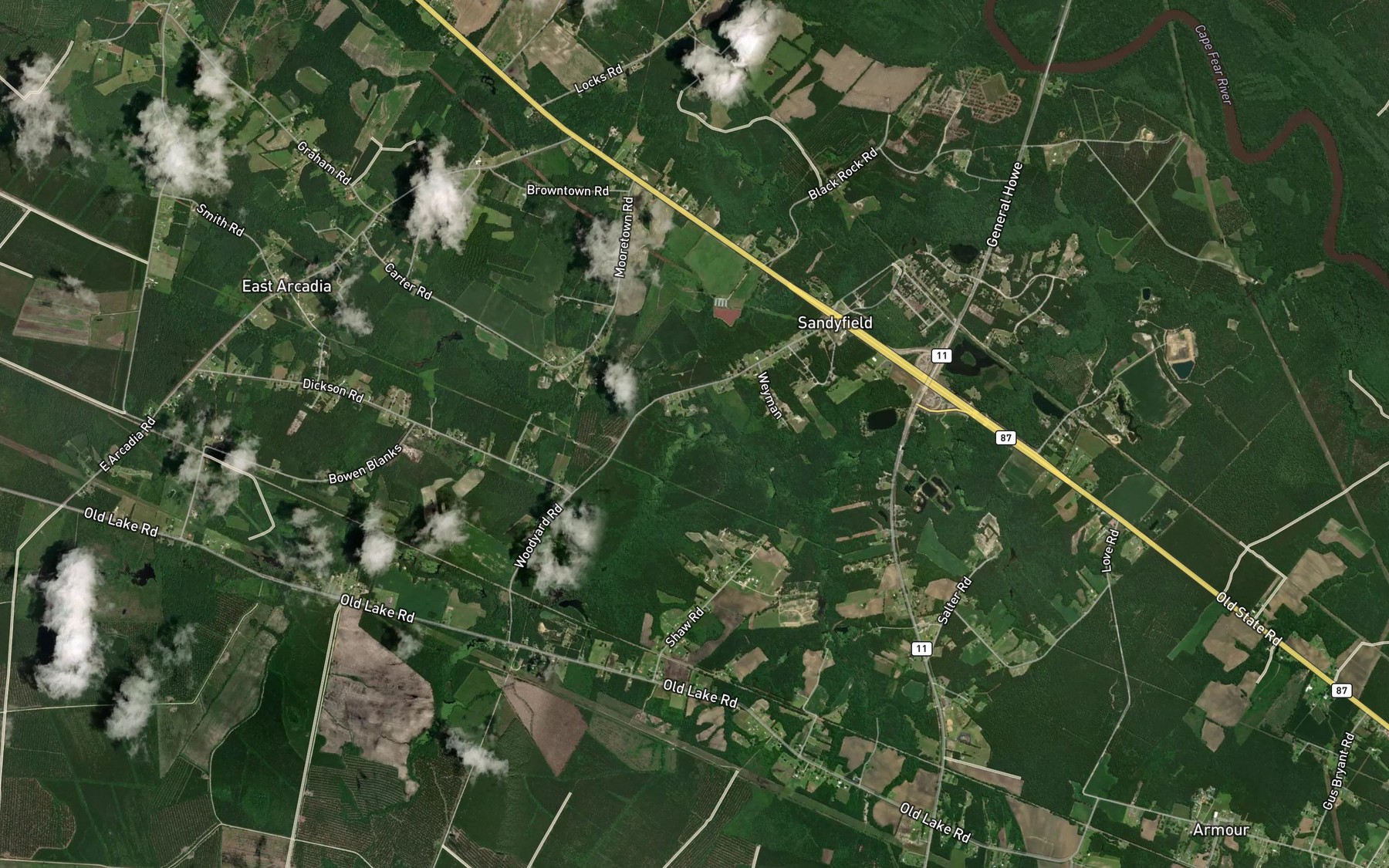 Satellite map of the Turkeypen Branch