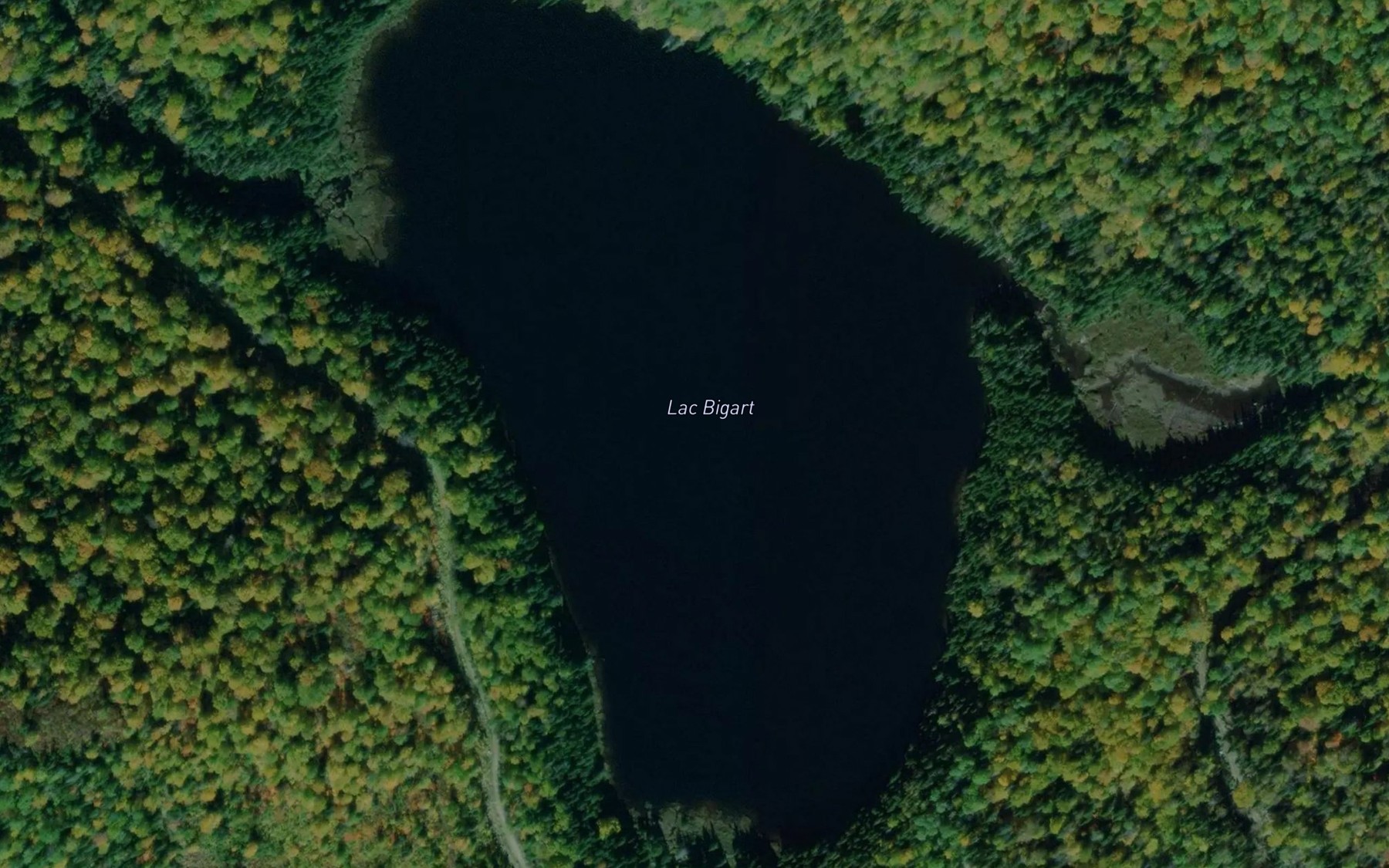 Satellite map of the Lac Bigart