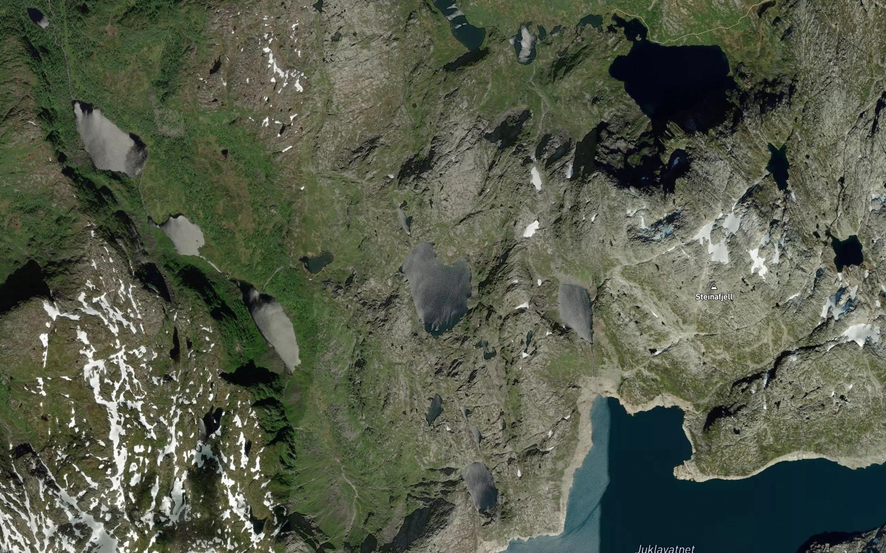 Satellite map of the Mysevatnet