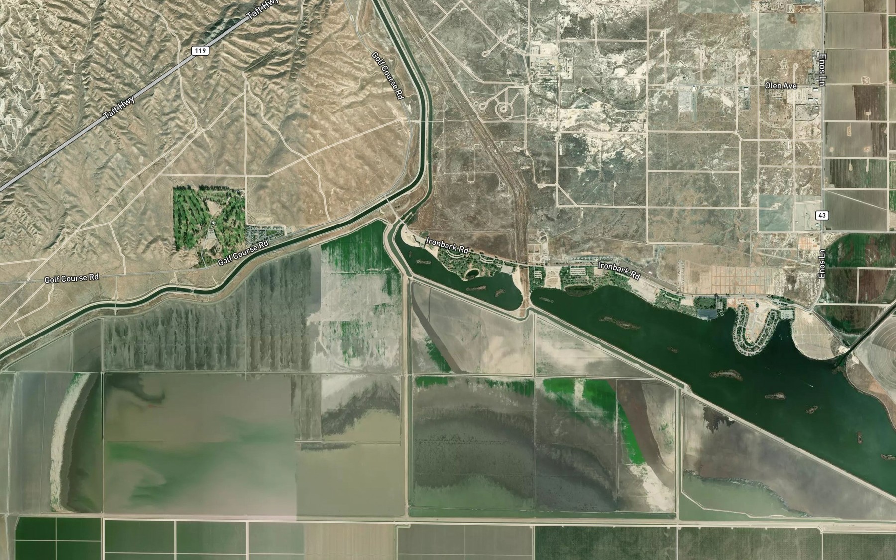 Satellite map of the Lake Evans