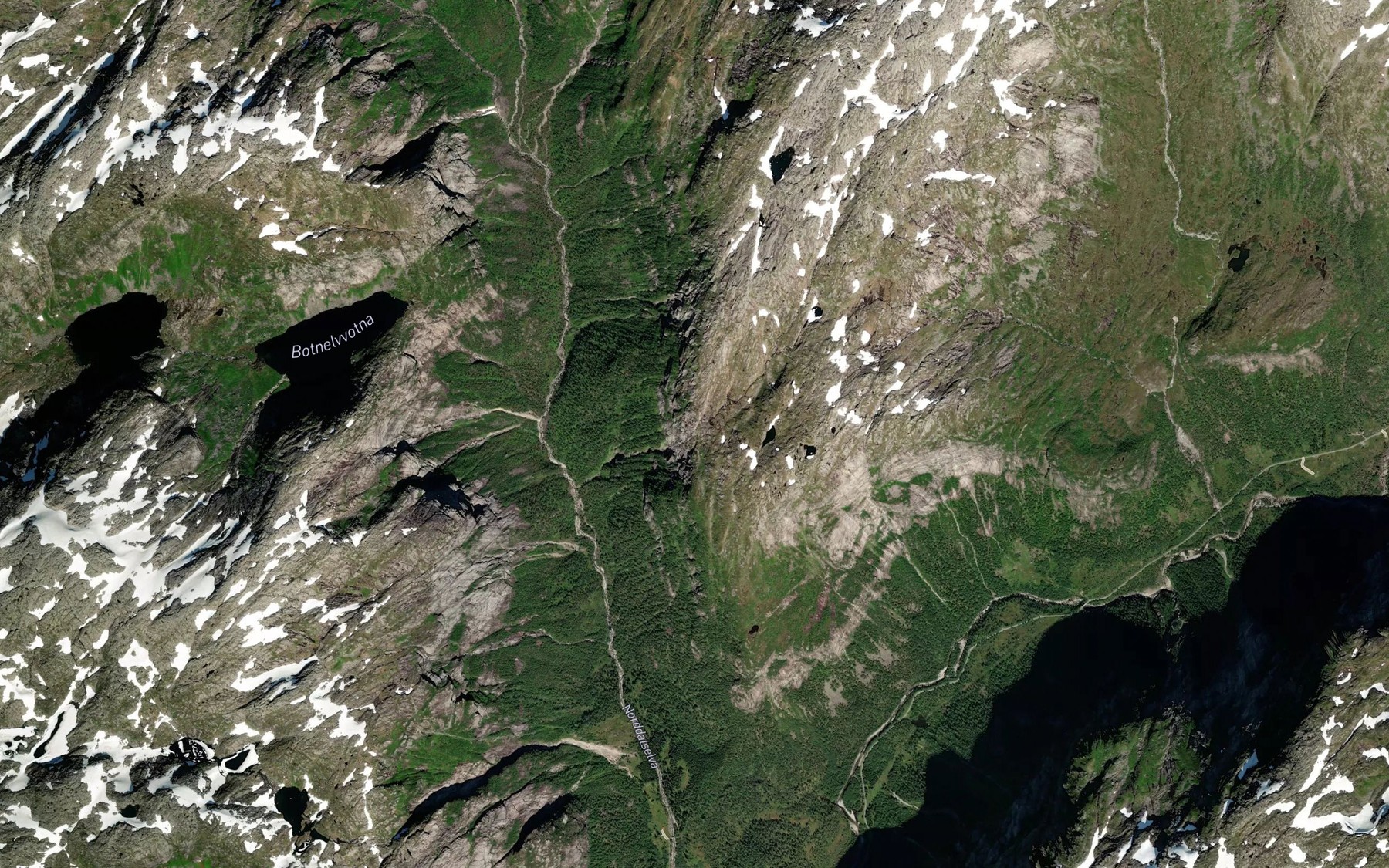 Satellite map of the Botnelvbekken