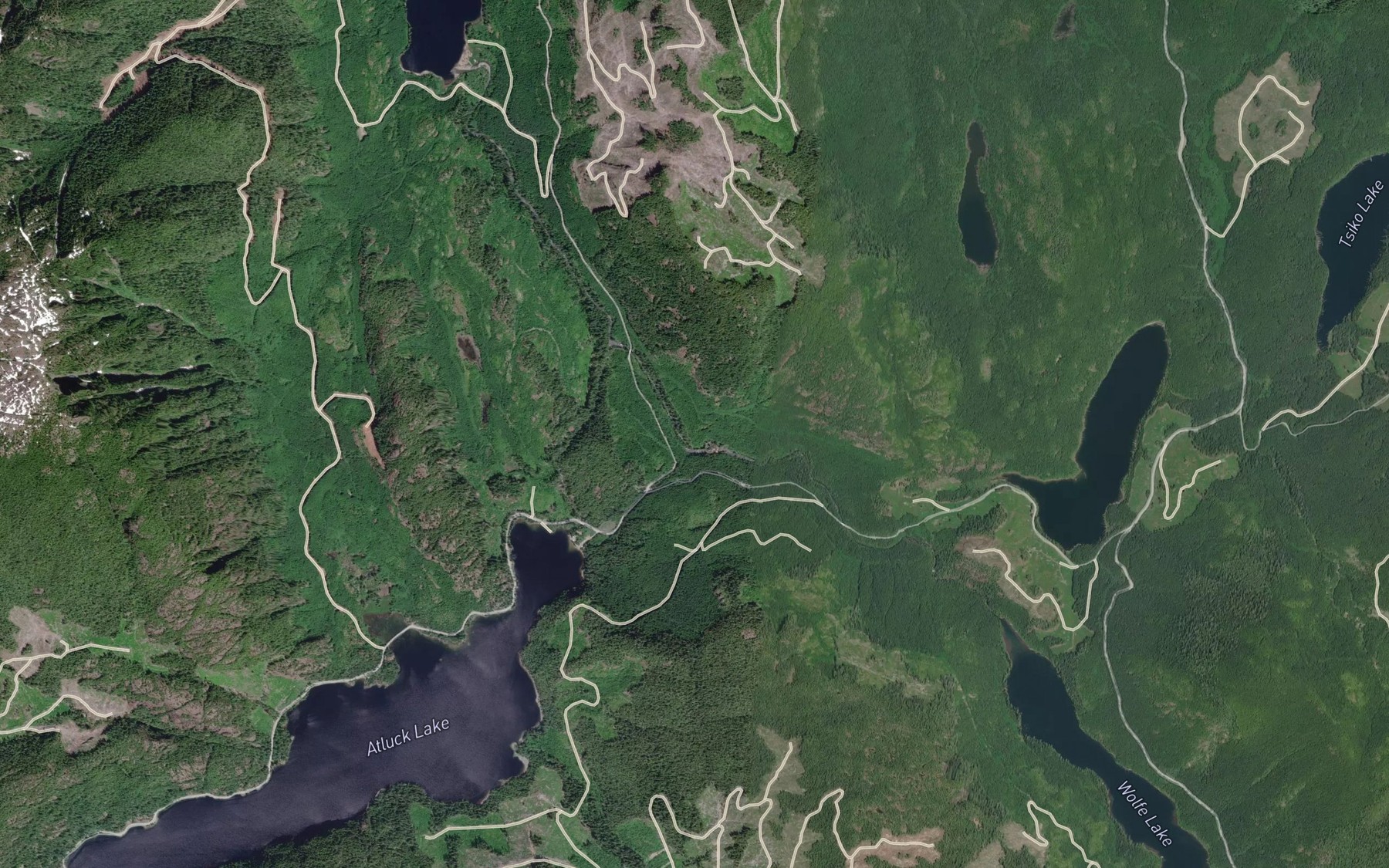Satellite map of the Pinder Creek