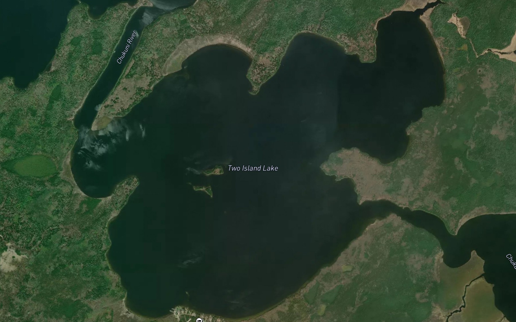 Satellite map of the Two Island Lake