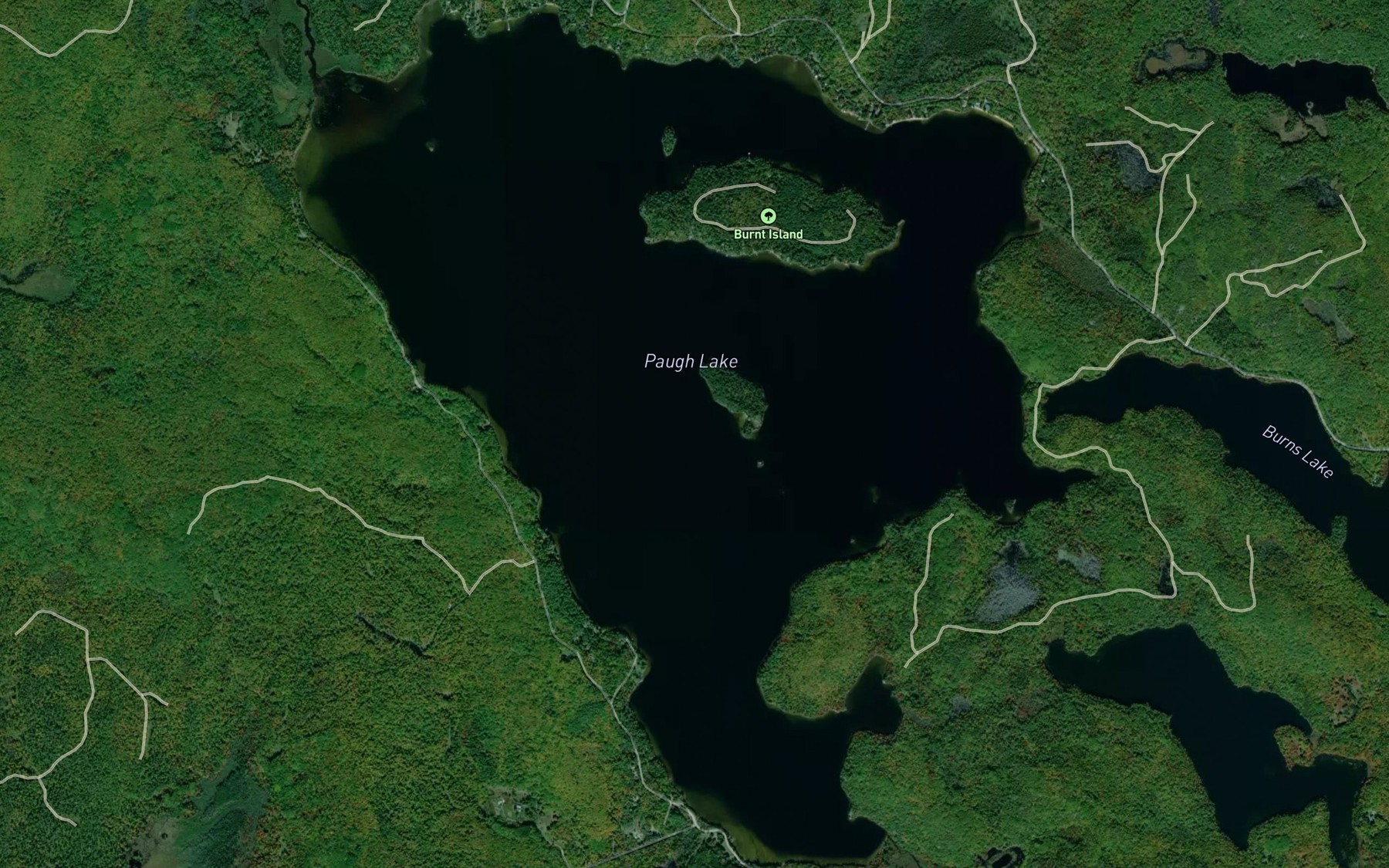 Satellite map of the Paugh Lake