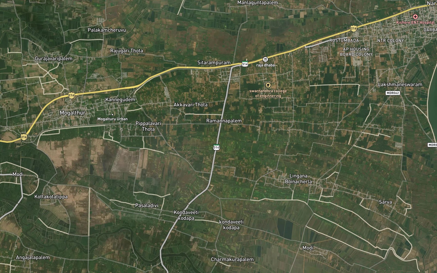 Satellite map of the Lakshmaneswaram Branch Channel