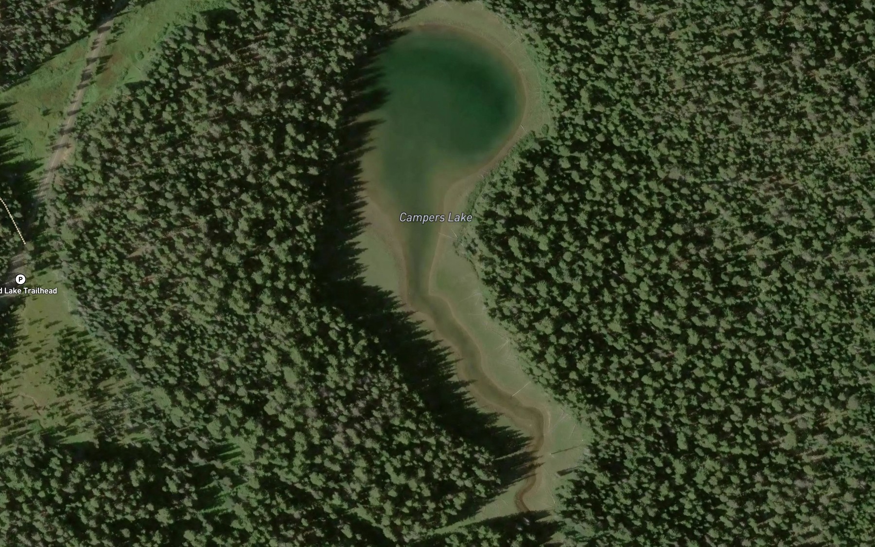 Satellite map of the Campers Lake