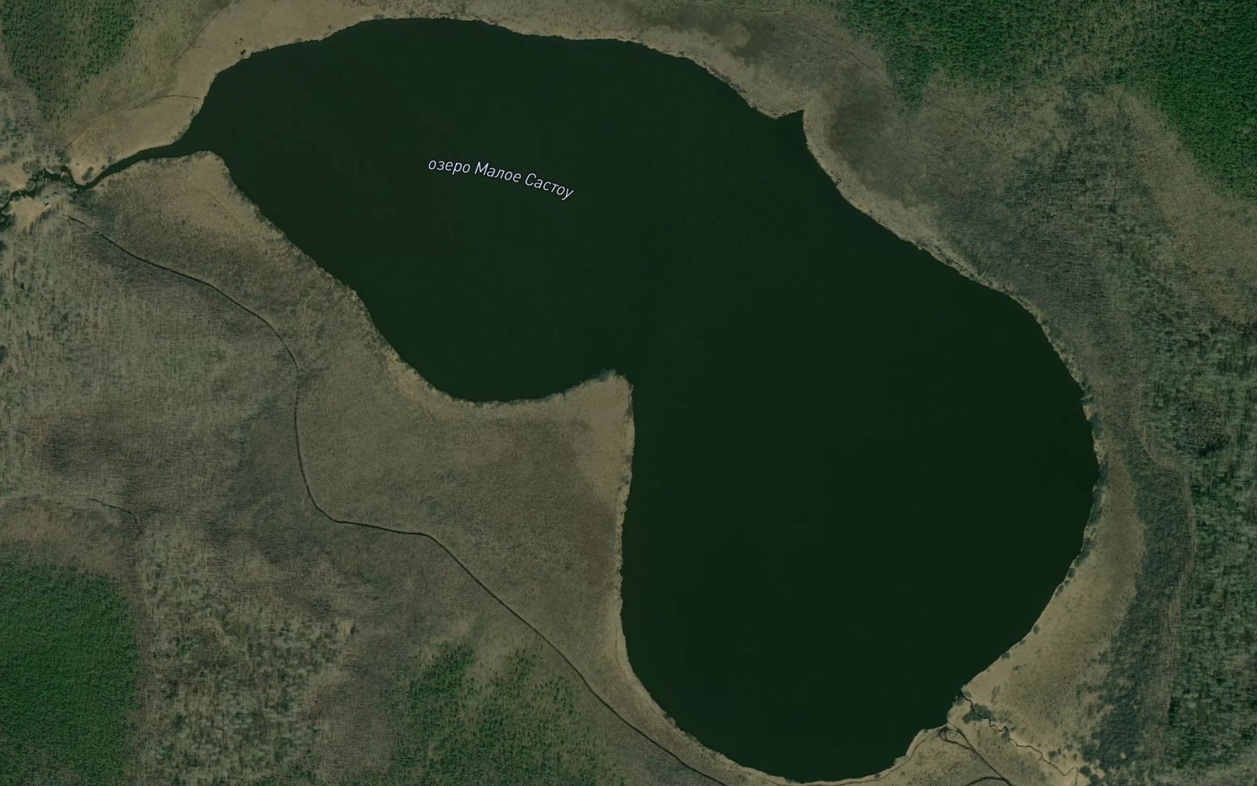 Satellite map of the Ozero Maloye Sastou