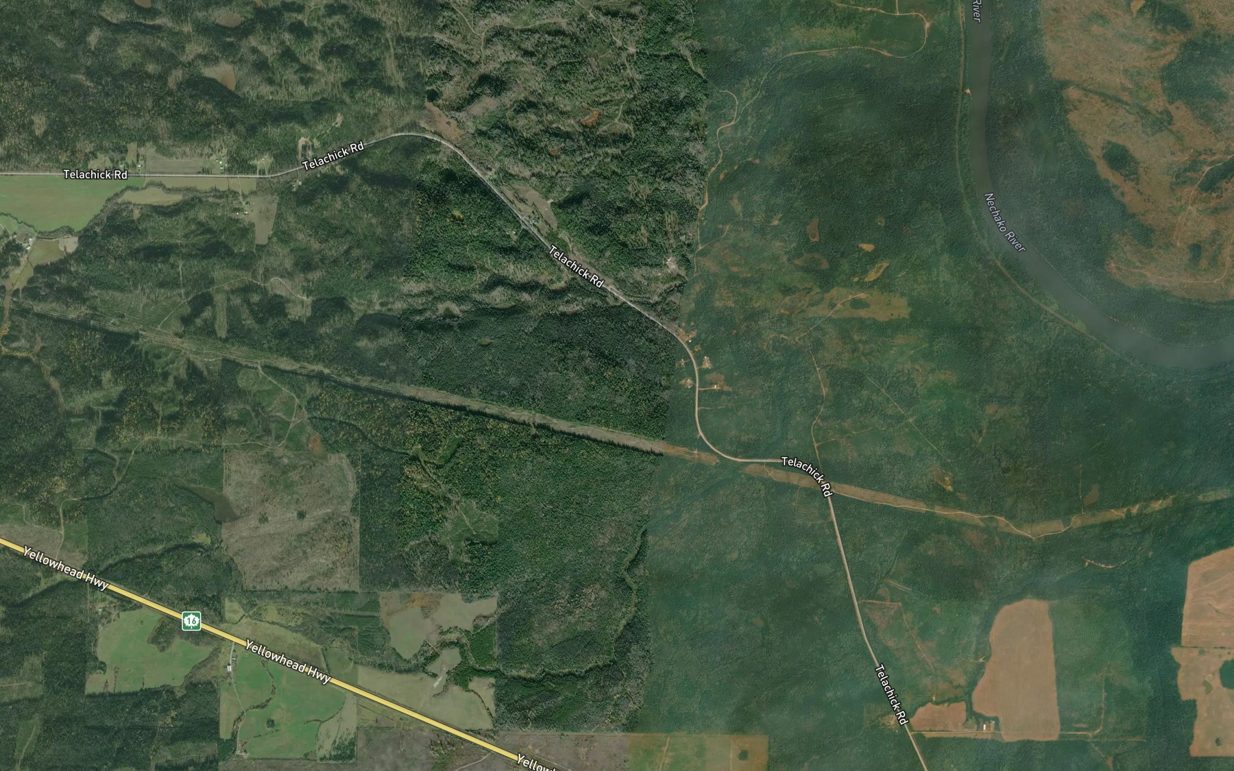 Satellite map of the Kellogg Creek