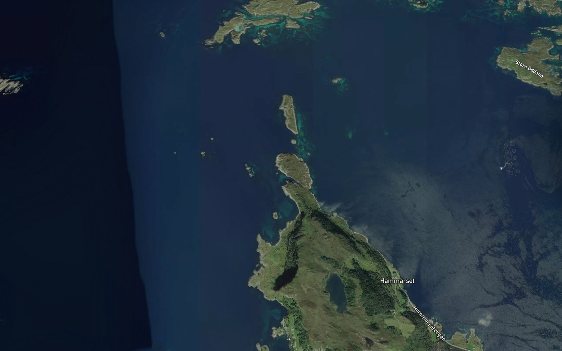 Satellite map of the Asneskeila