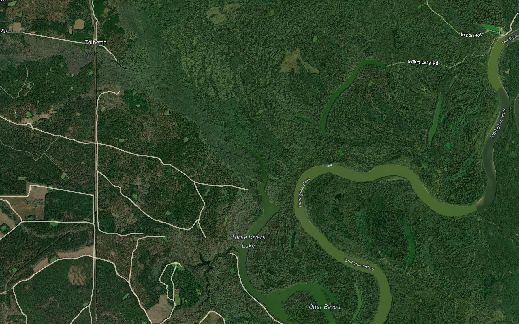 Satellite map of the Lewis Creek