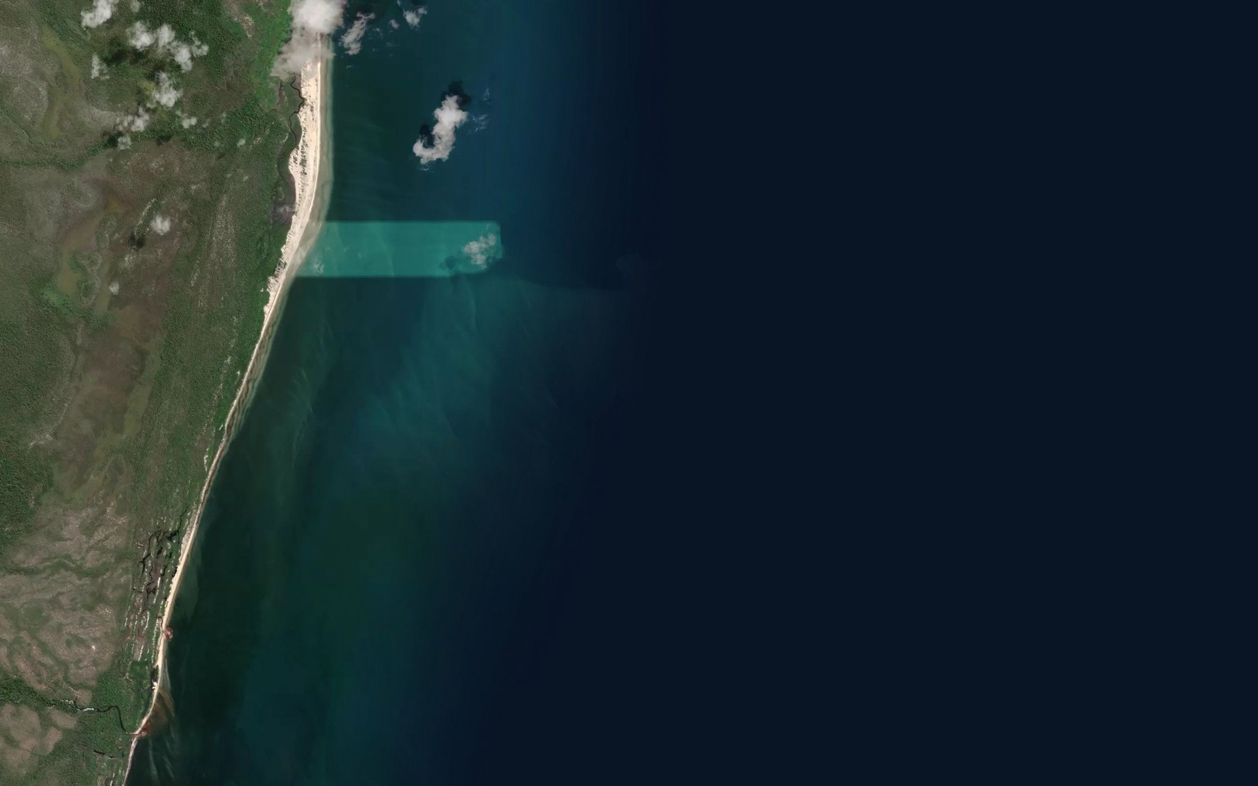 Satellite map of the Bell Bank