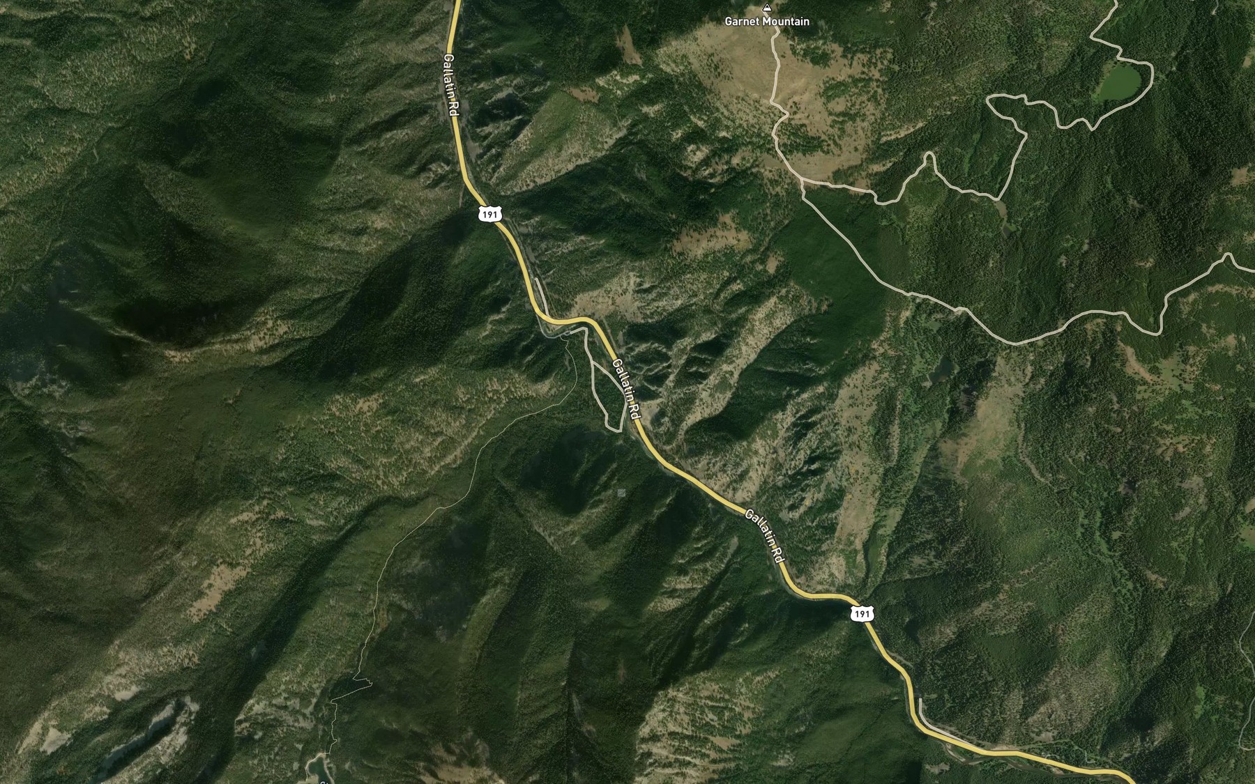 Satellite map of the Cascade Creek