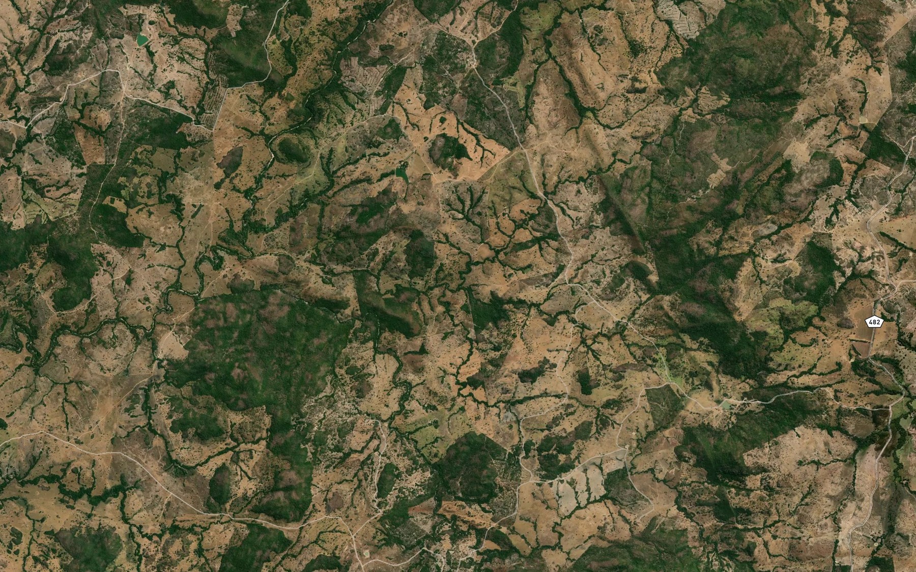 Satellite map of the Corrego Bananal