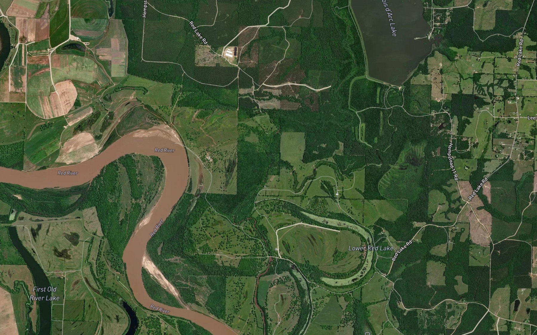 Satellite map of the Cedar Bayou
