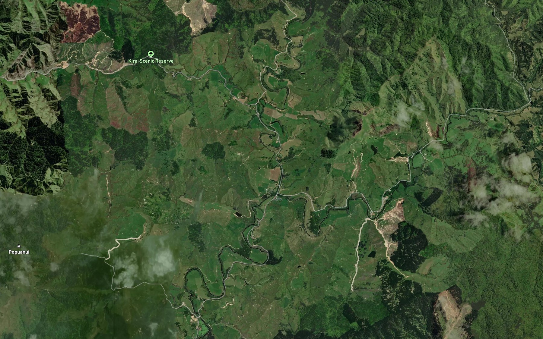 Satellite map of the Mangaehu Stream
