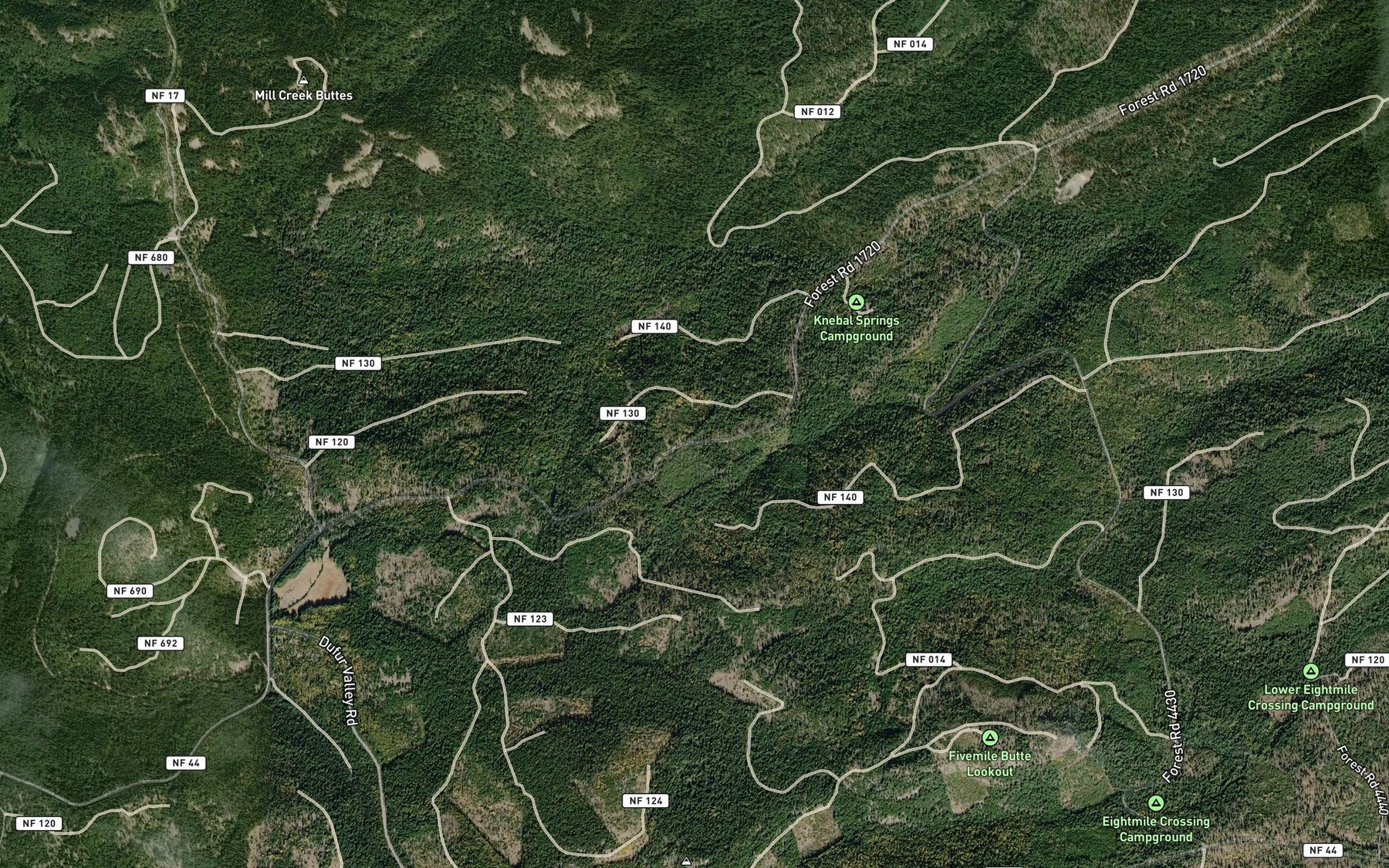 Satellite map of the Stroud Springs