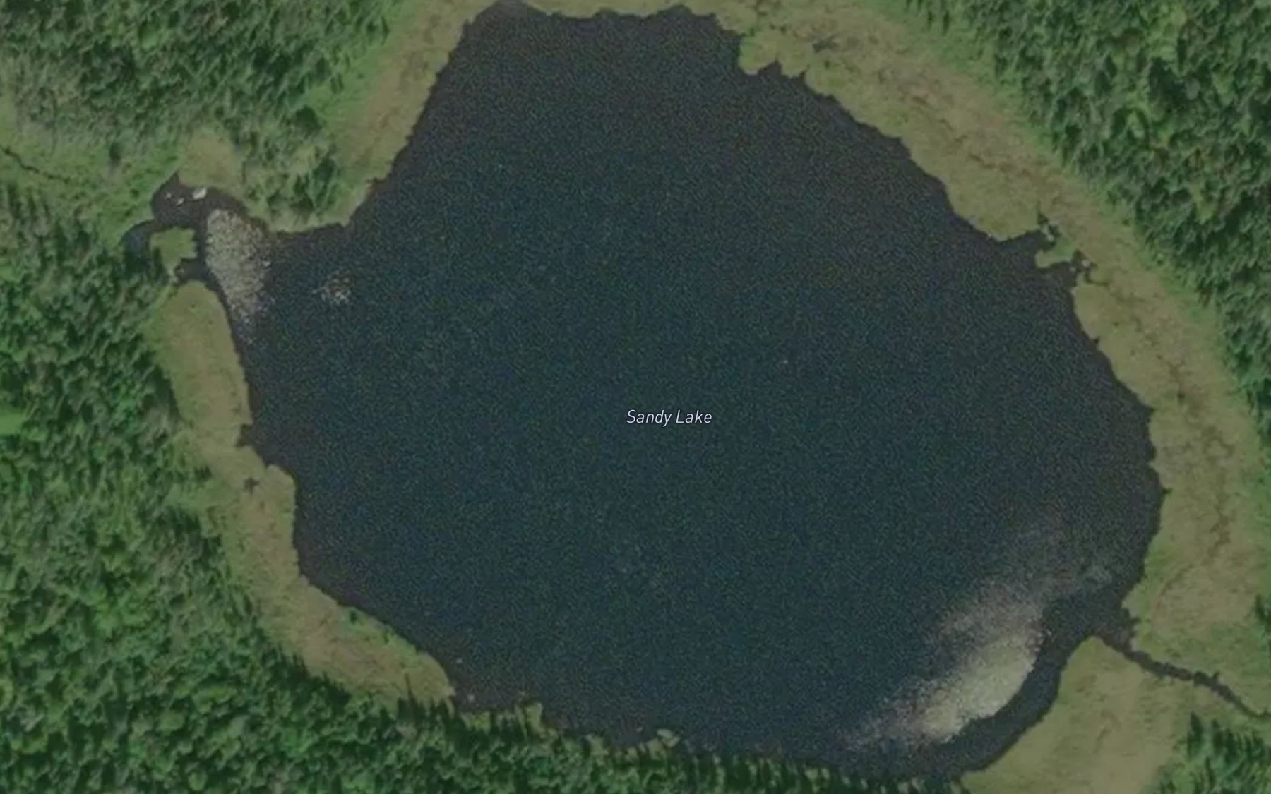 Satellite map of the Sandy Lake