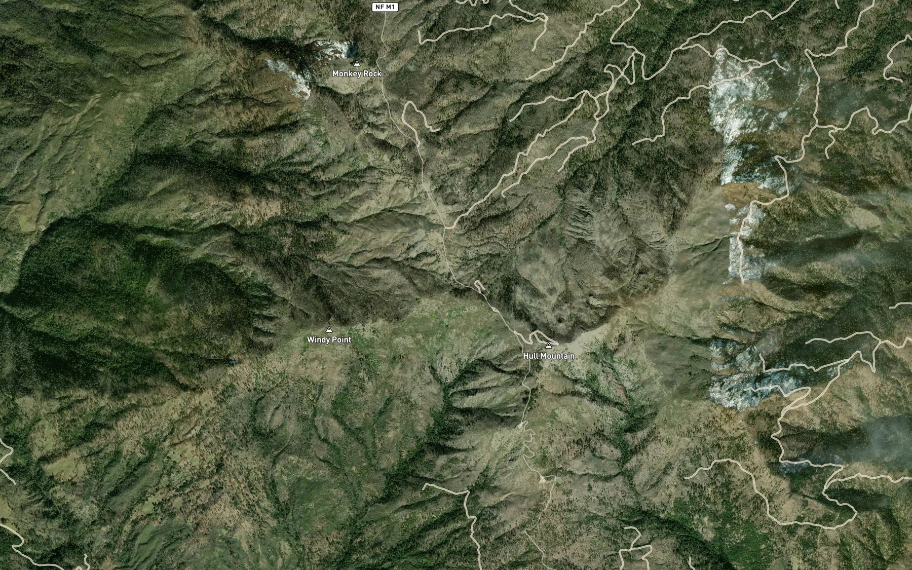Satellite map of the Chipmunk Spring
