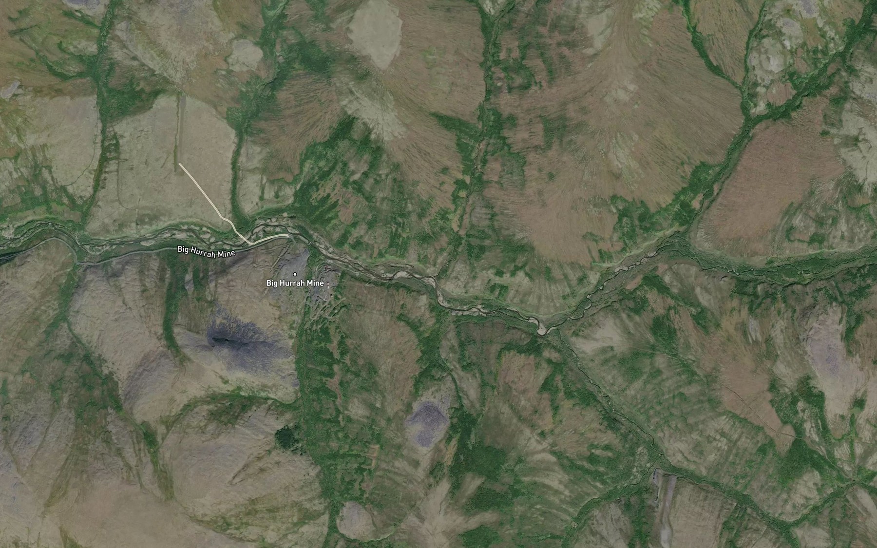 Satellite map of the Huff Creek