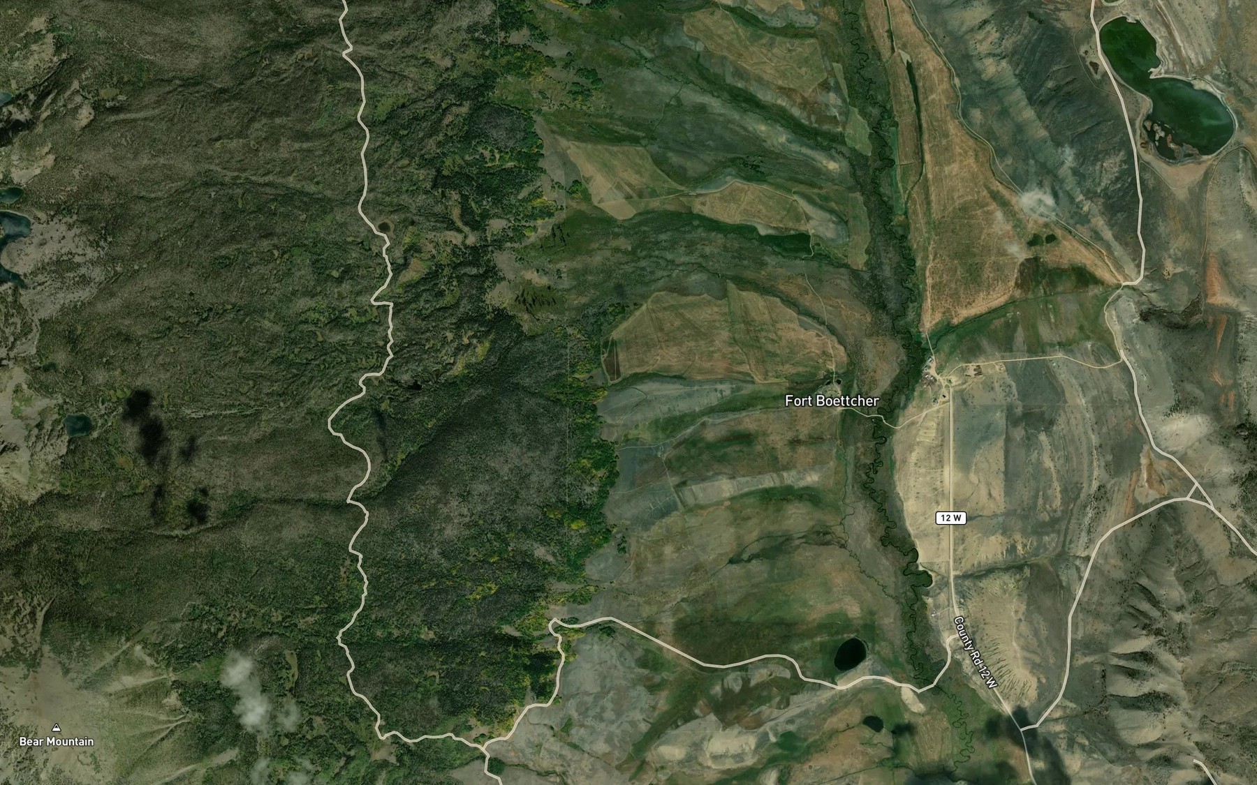 Satellite map of the Marble Dow Ditch