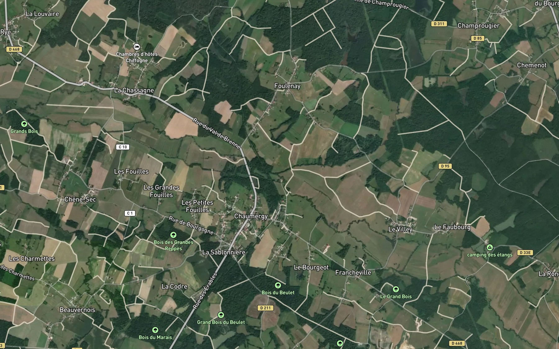 Satellite map of the Ainson