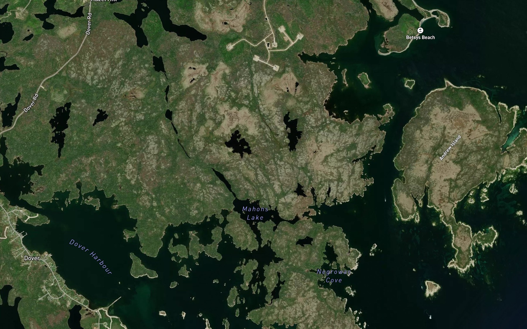 Satellite map of the Gaspereaux Brook