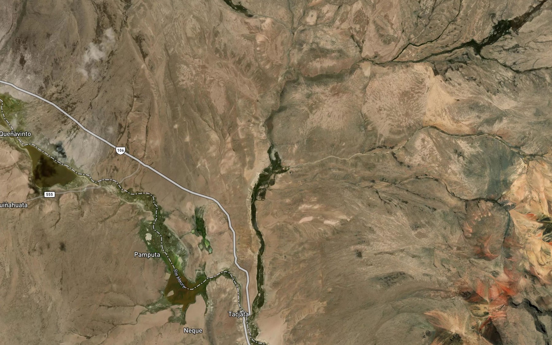 Satellite map of the Quebrada Jarumani