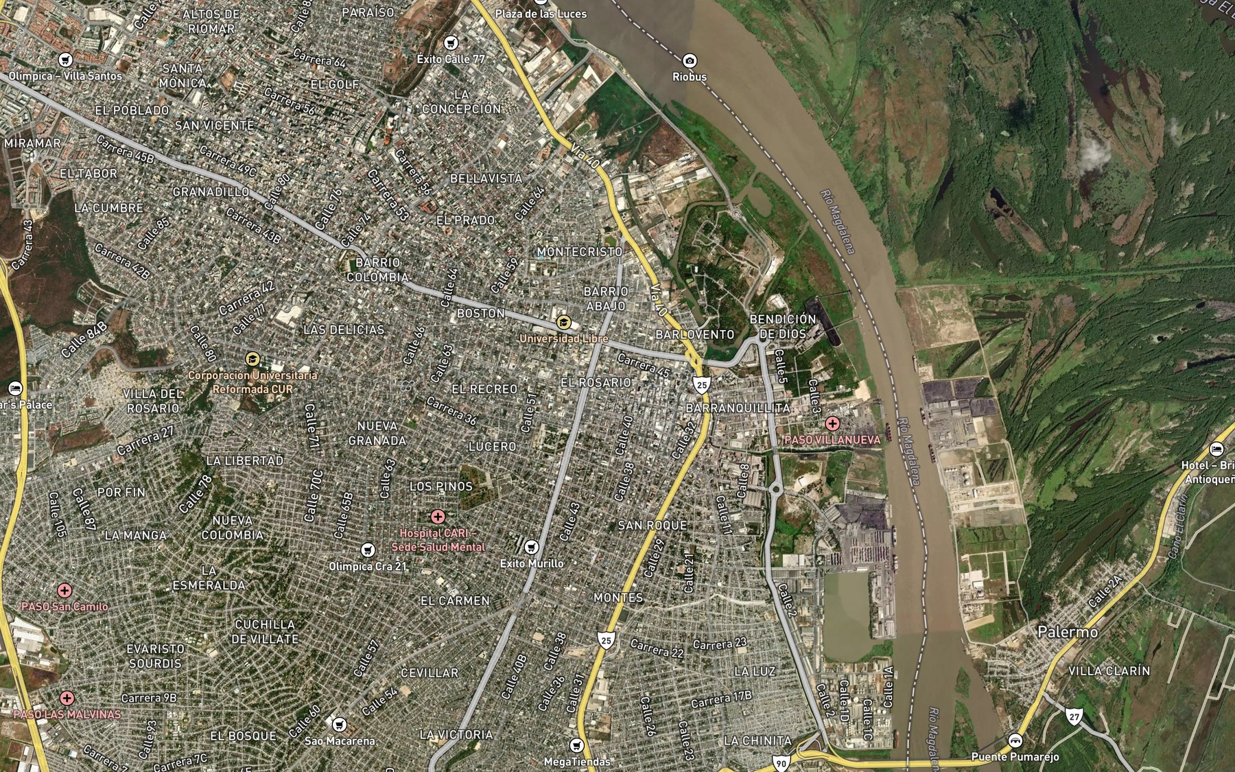 Satellite map of the Cano de Los Tramposos