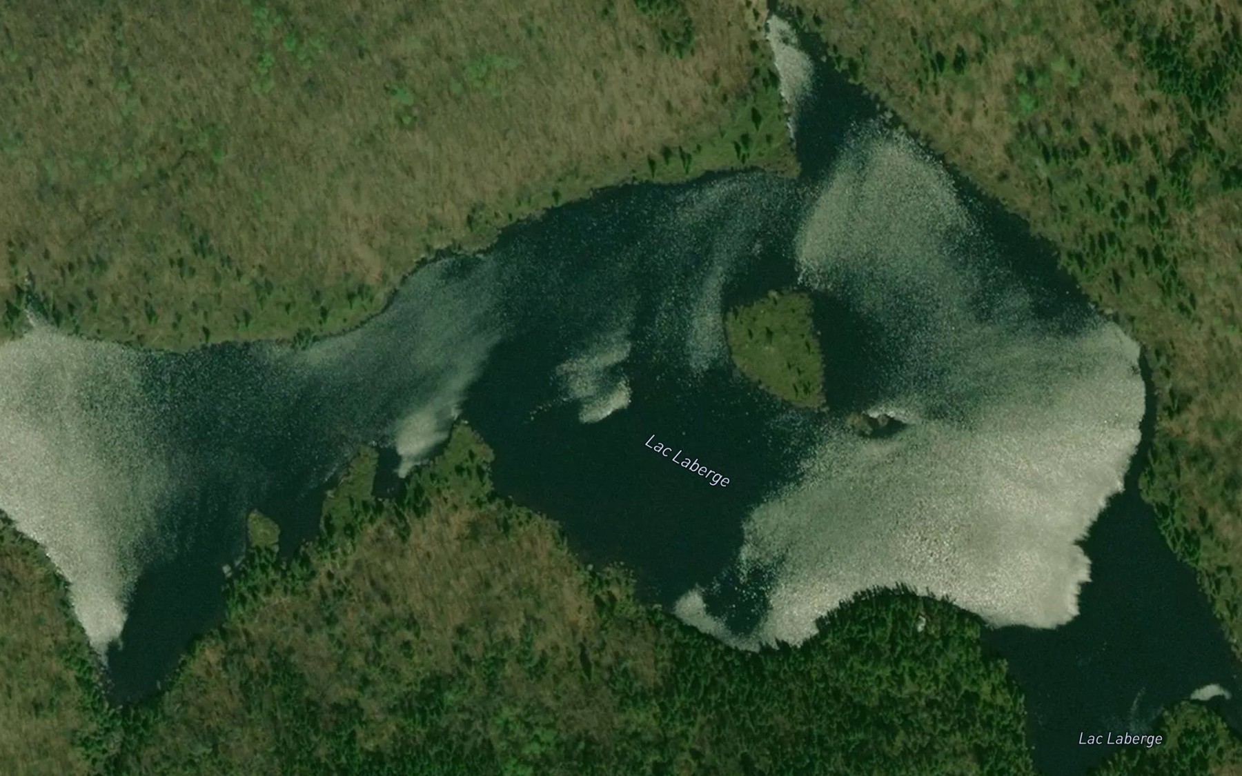 Satellite map of the Lac Laberge