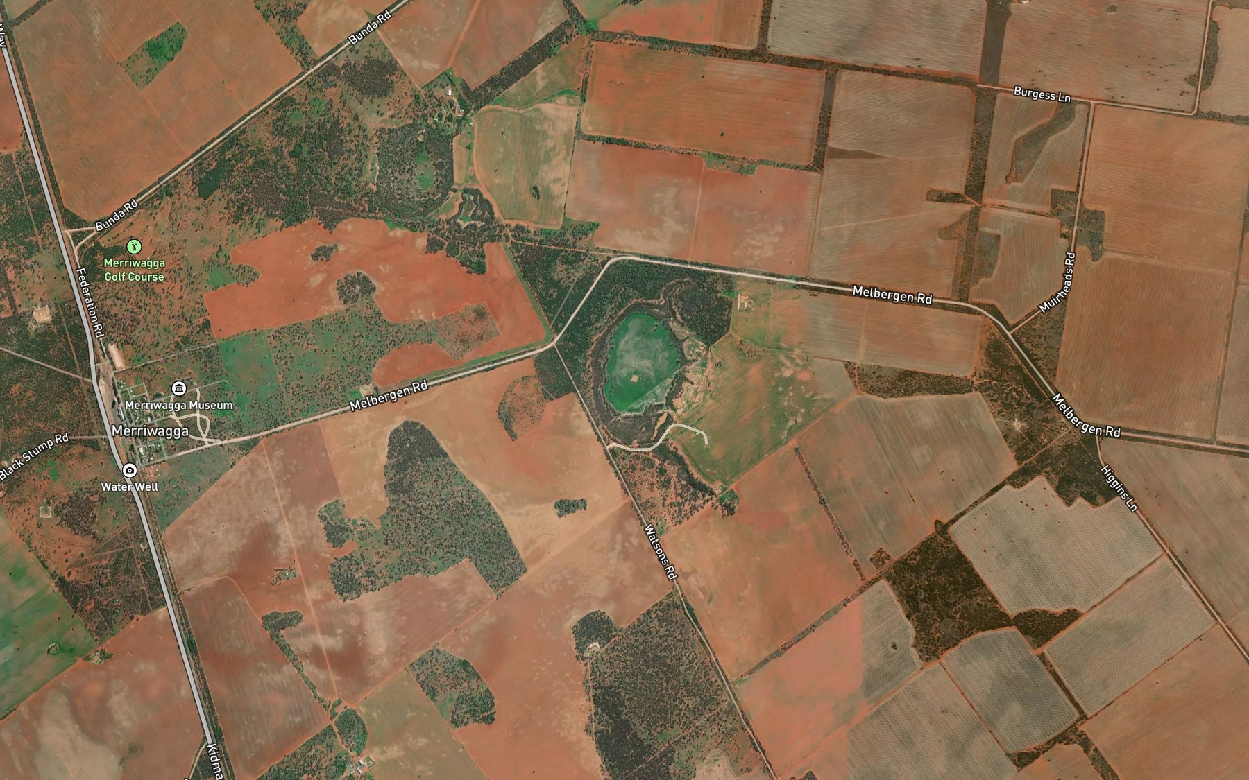 Satellite map of the Merriwagga Tank