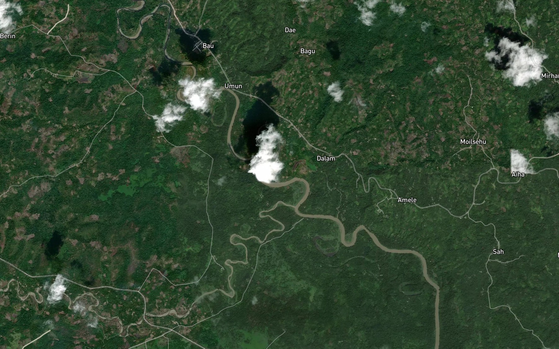 Satellite map of the Kokun River