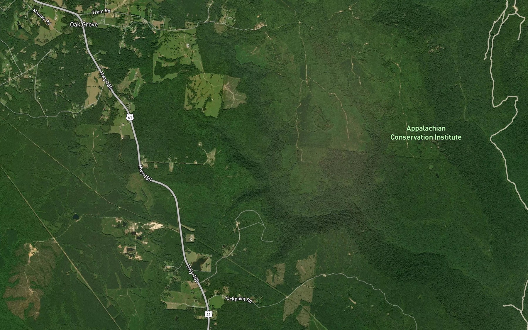 Satellite map of the Sams Branch