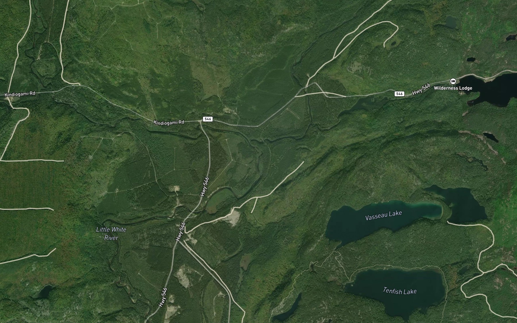 Satellite map of the Kindiogami River