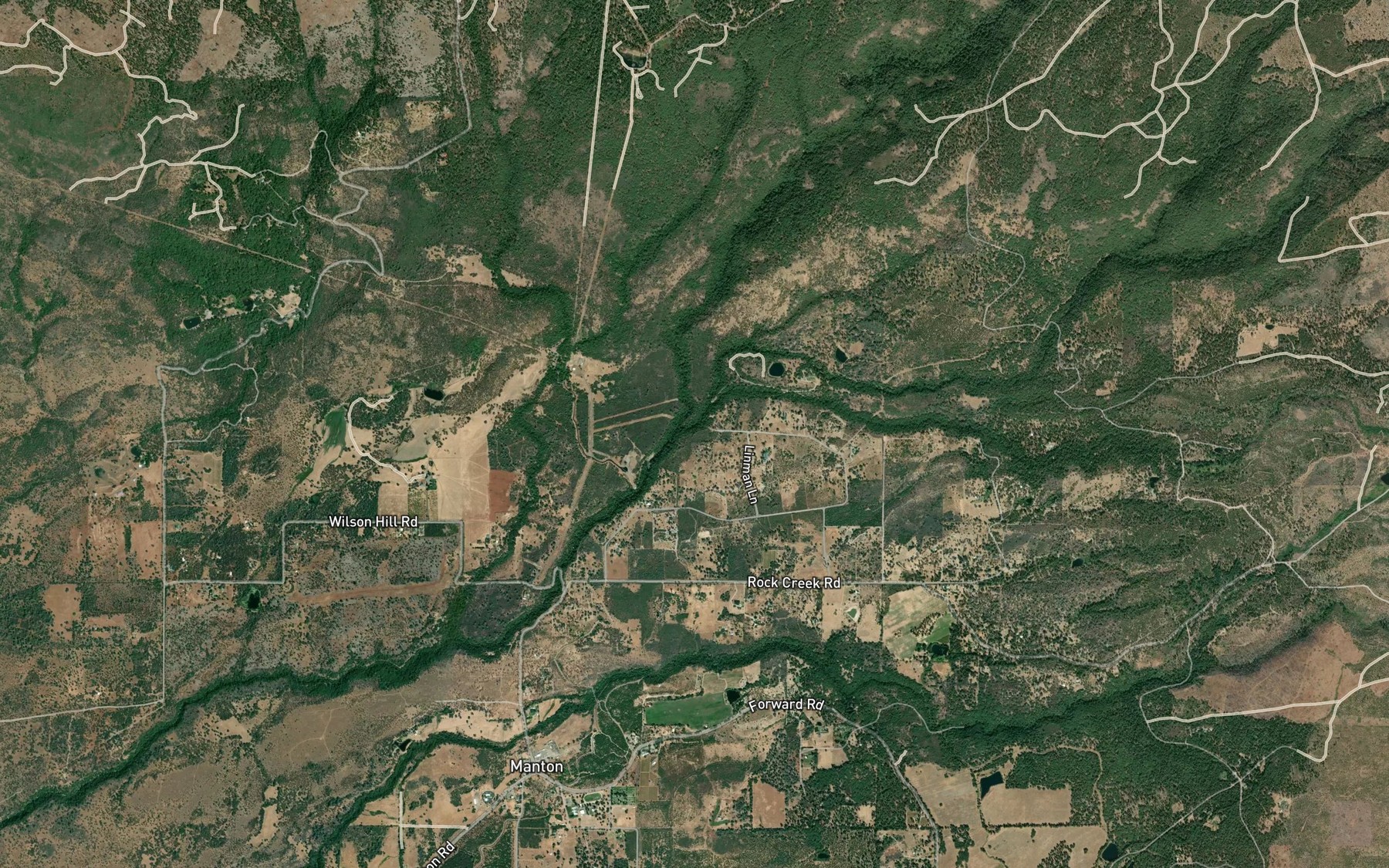 Satellite map of the Rock Creek