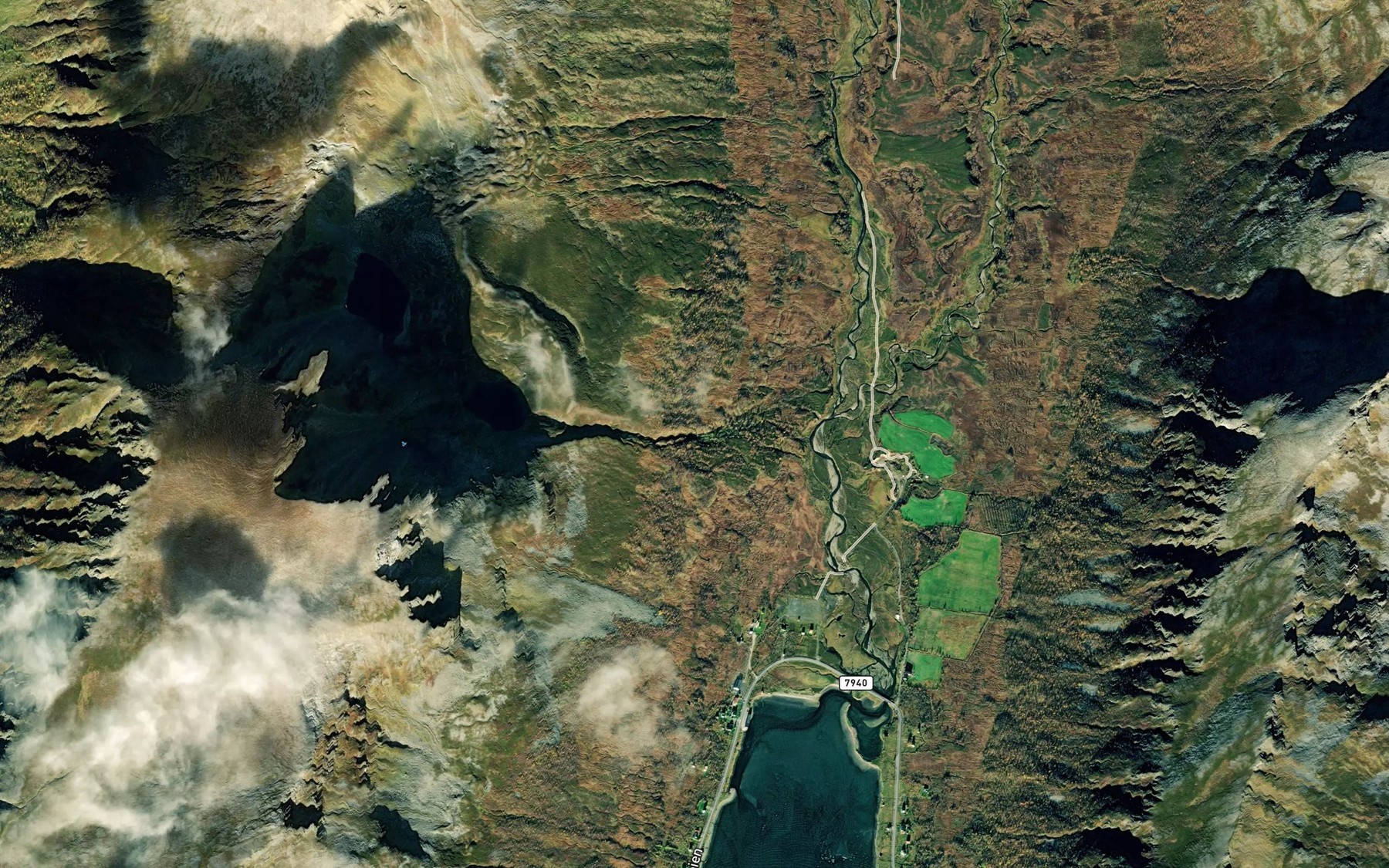 Satellite map of the Slokedalselva