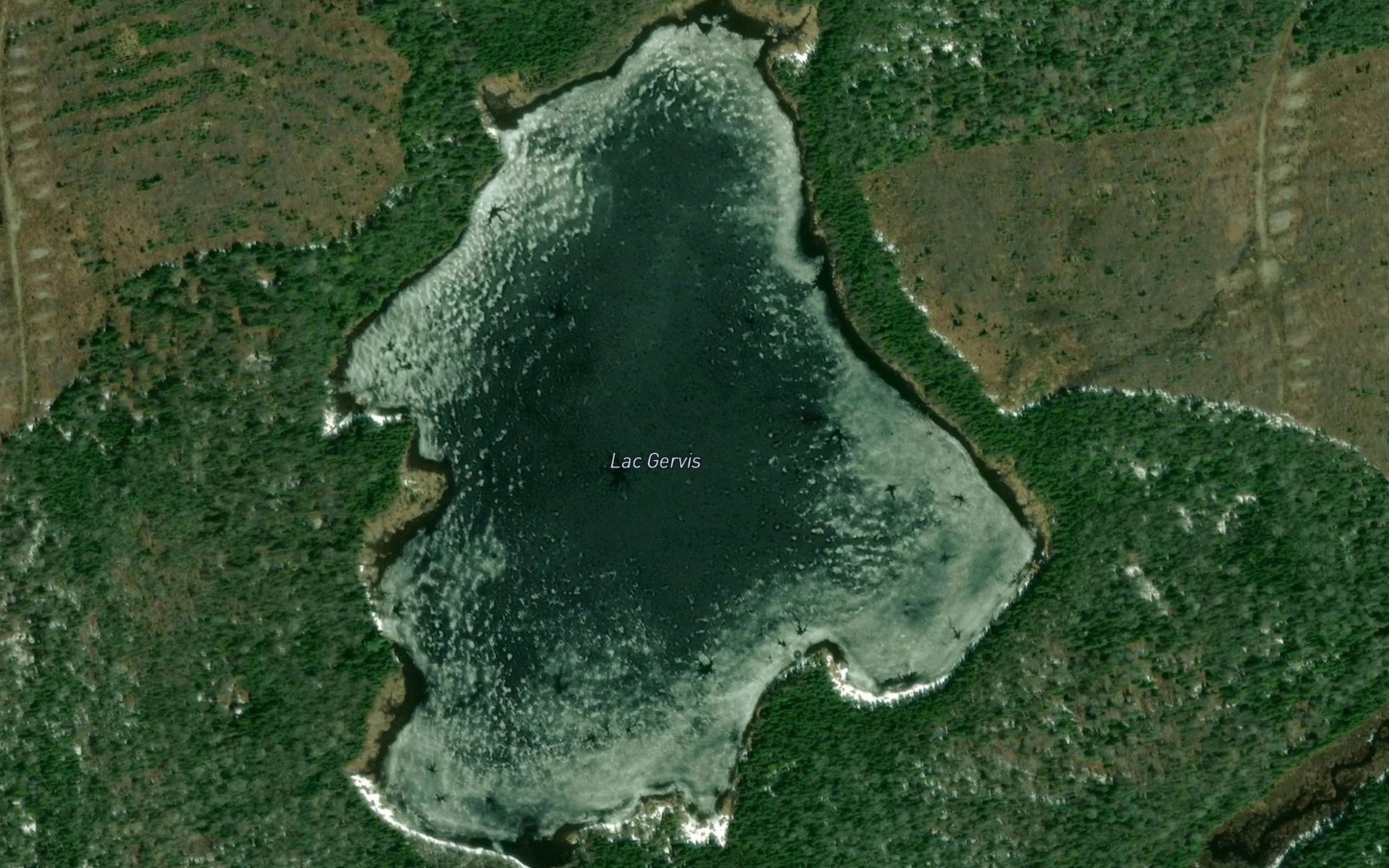 Satellite map of the Lac Gervis