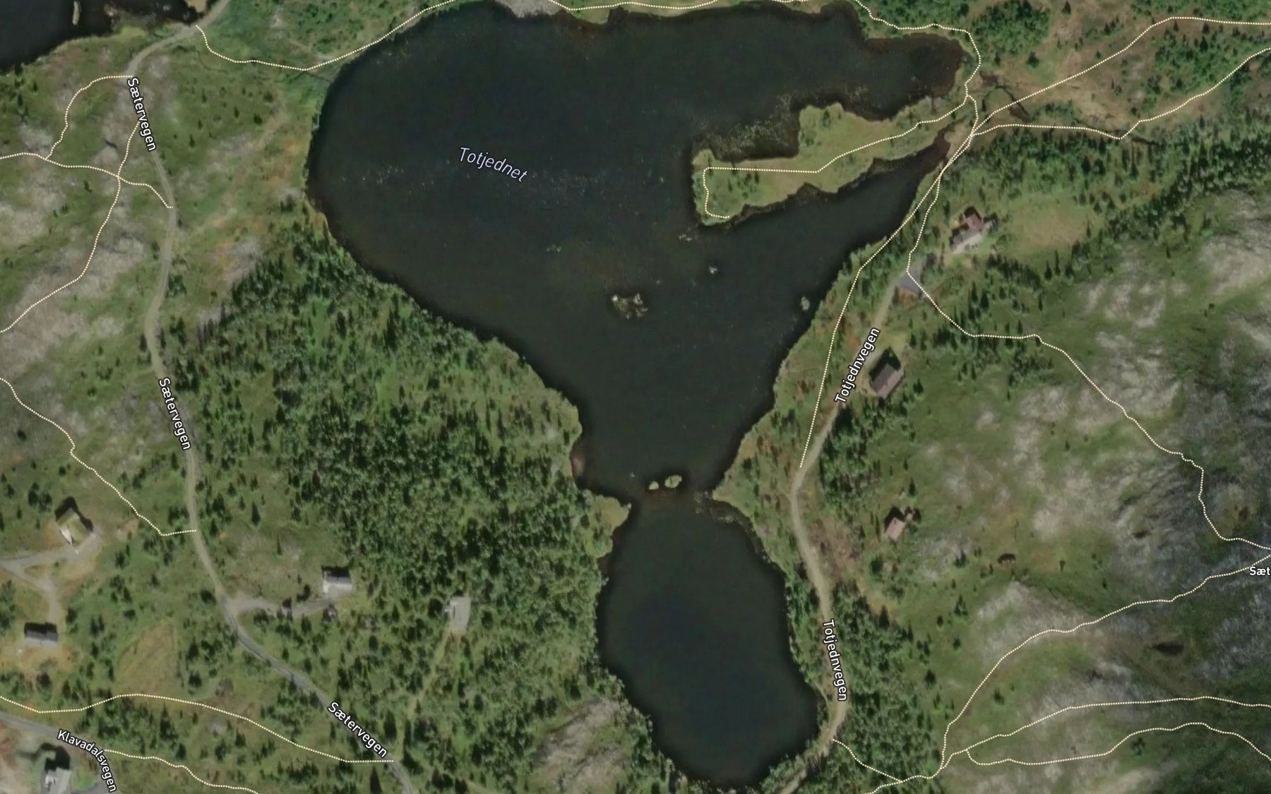 Satellite map of the Totjednet