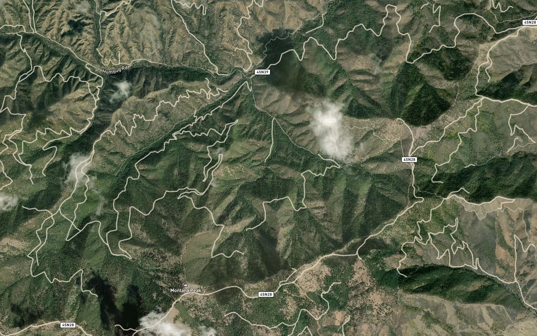 Satellite map of the Keeler Creek