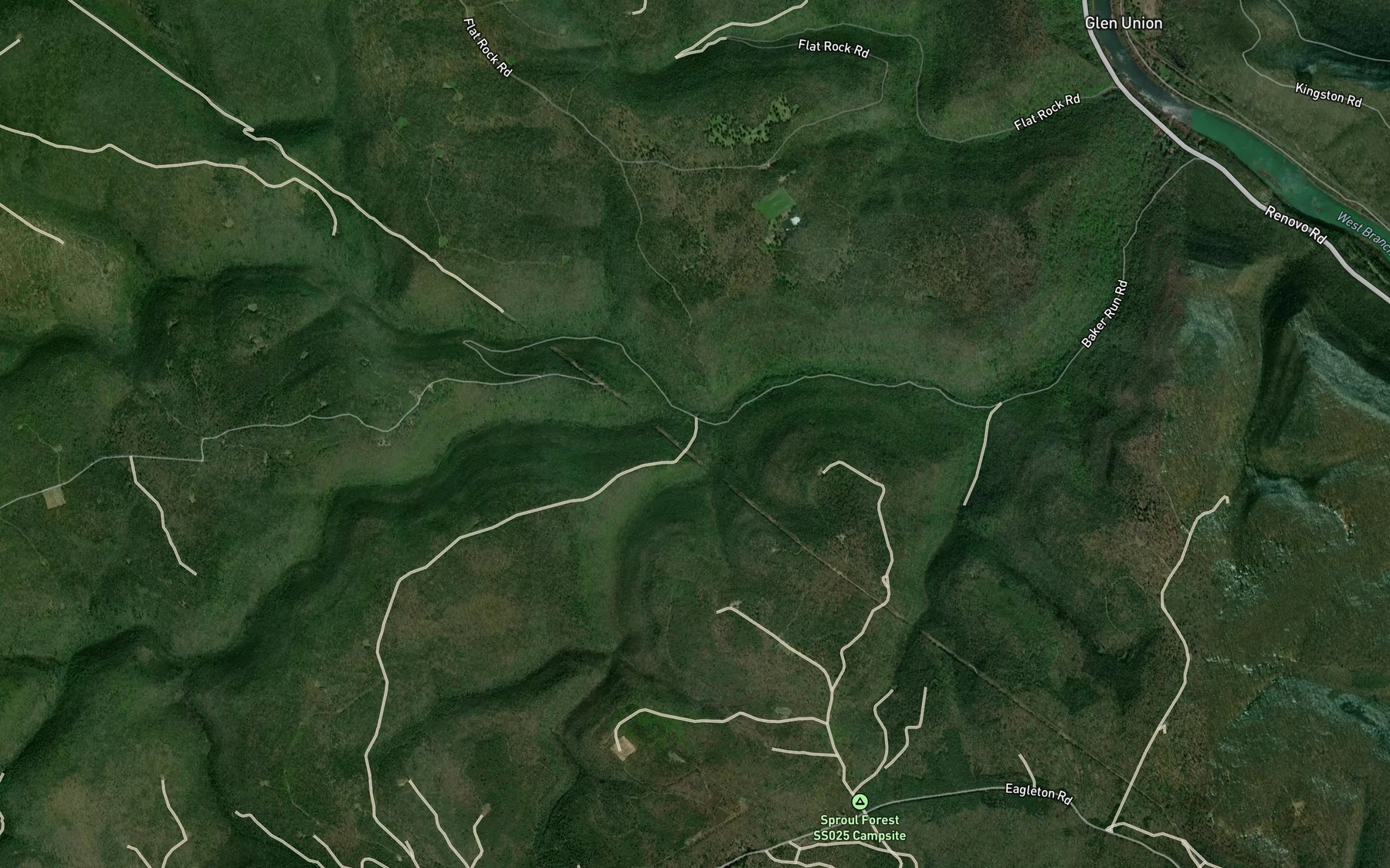 Satellite map of the Shoemaker Branch