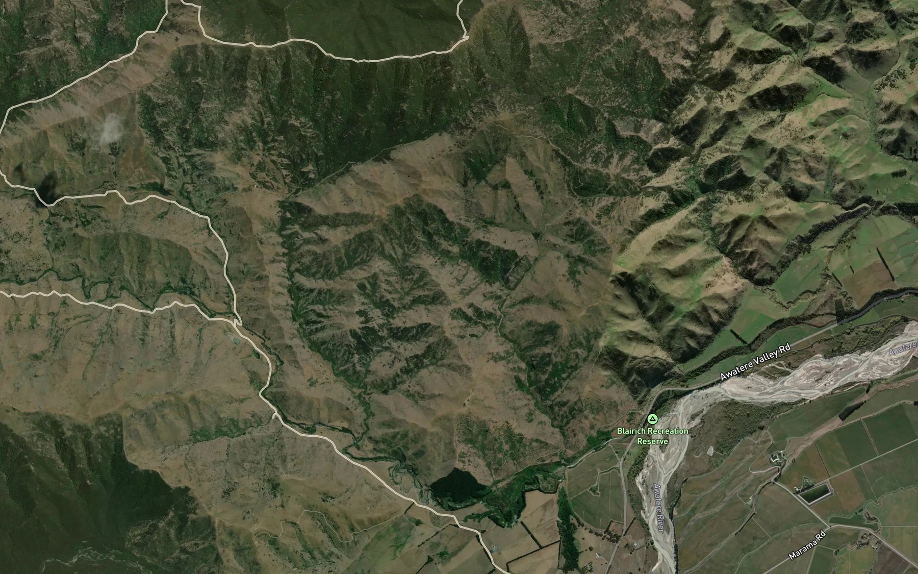 Satellite map of the Grey Mare Stream