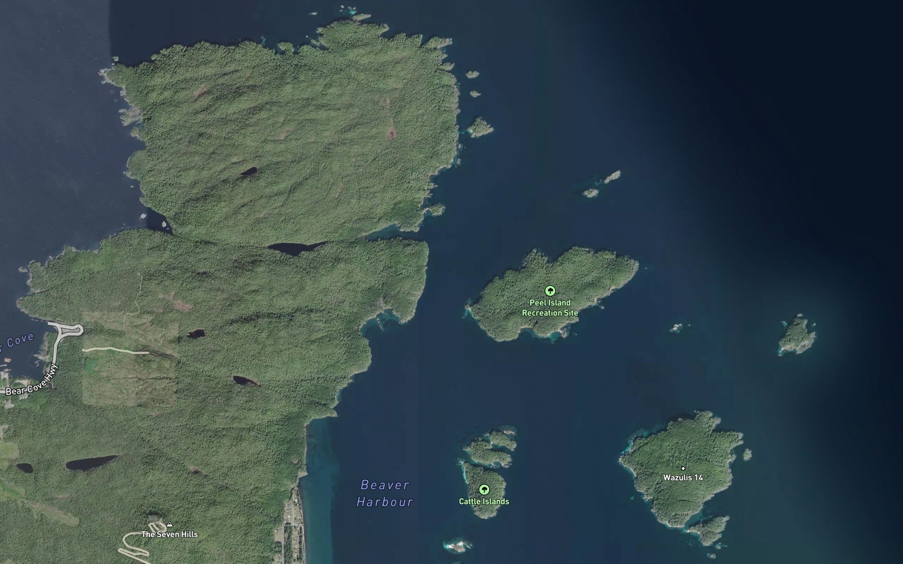 Satellite map of the Daedalus Passage
