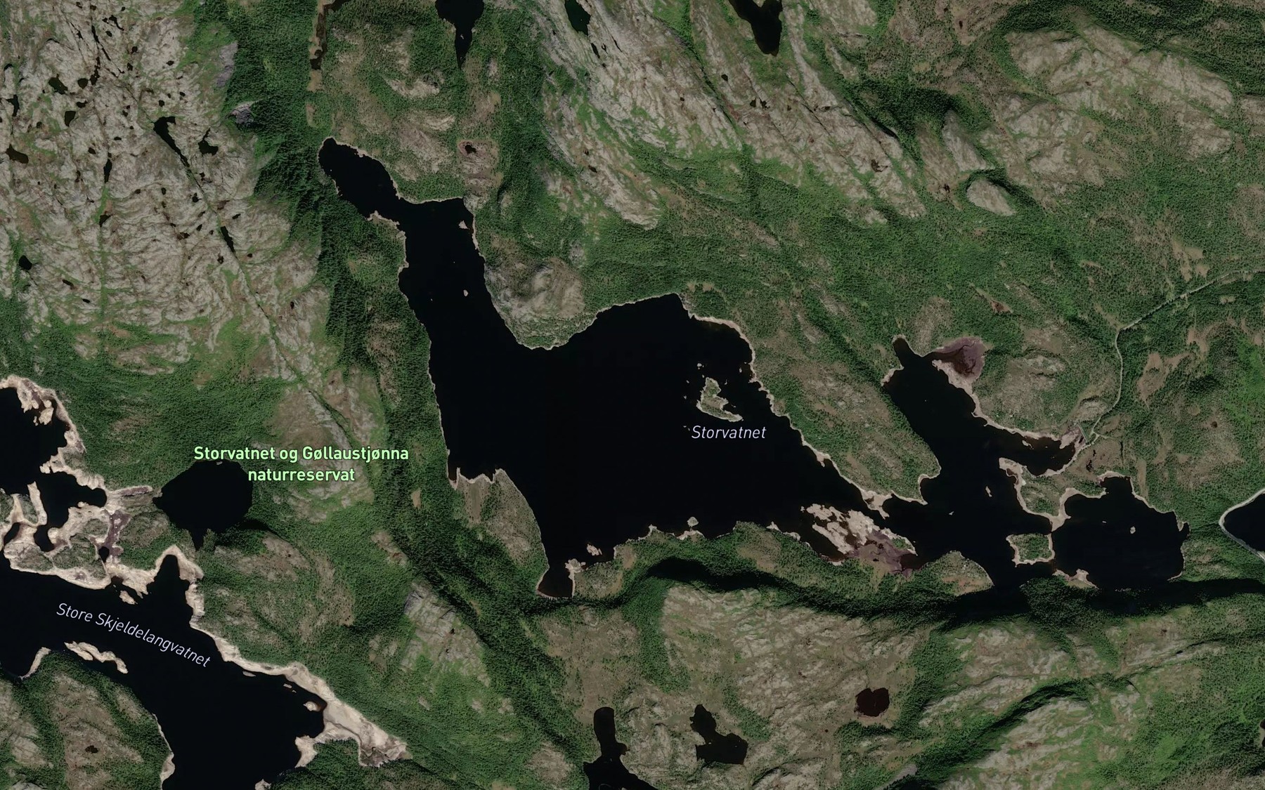 Satellite map of the Storvatnet