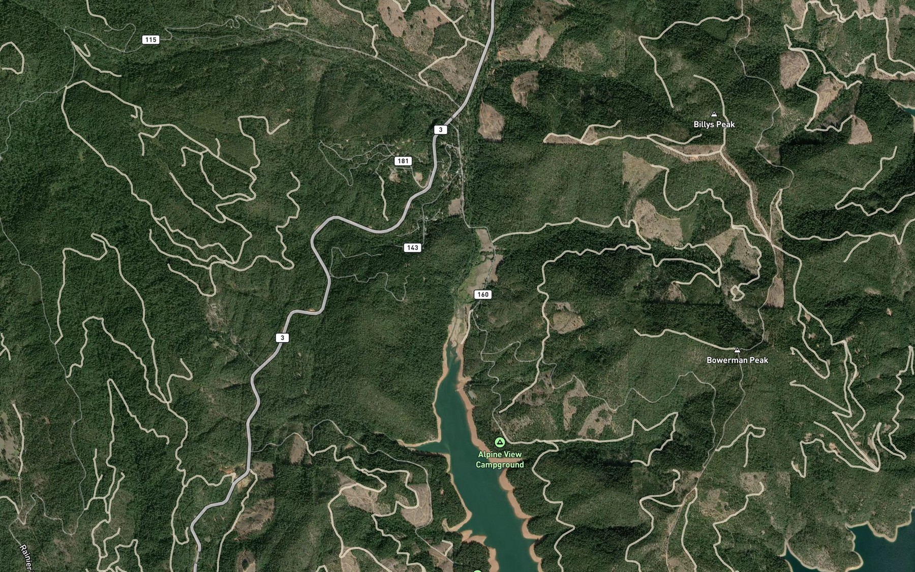 Satellite map of the East Fork Stuart Fork